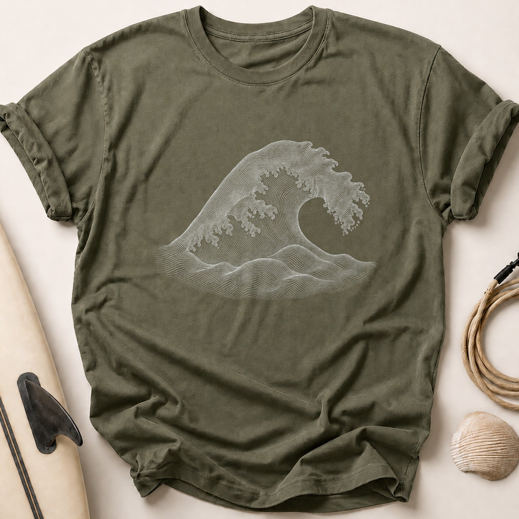 Cresting Wave (Multi-Line) Tee - Olive