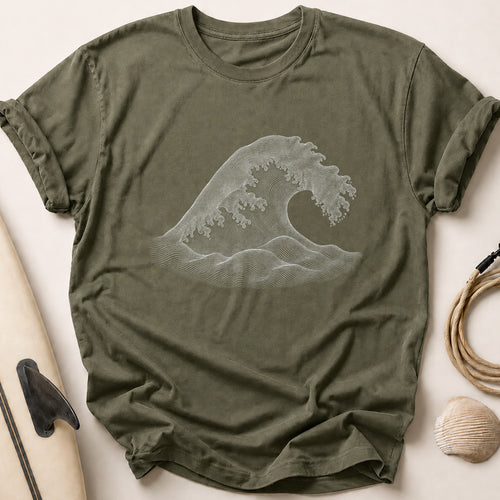 Cresting Wave (Multi-Line) Tee - Olive