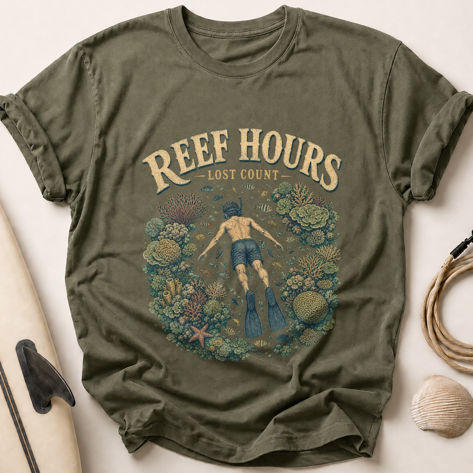 Reef Hours Tee - Olive