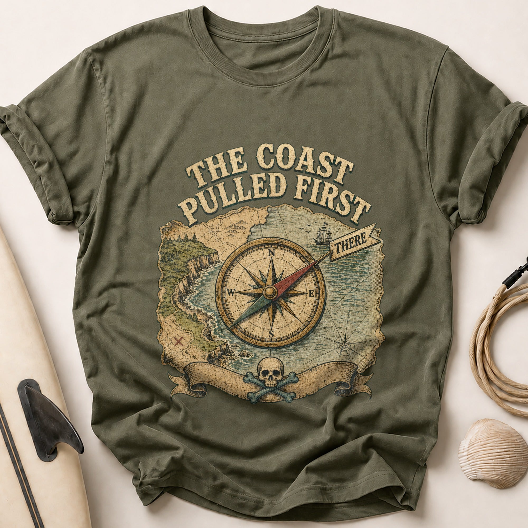 The Coast Pulled First Tee - Olive