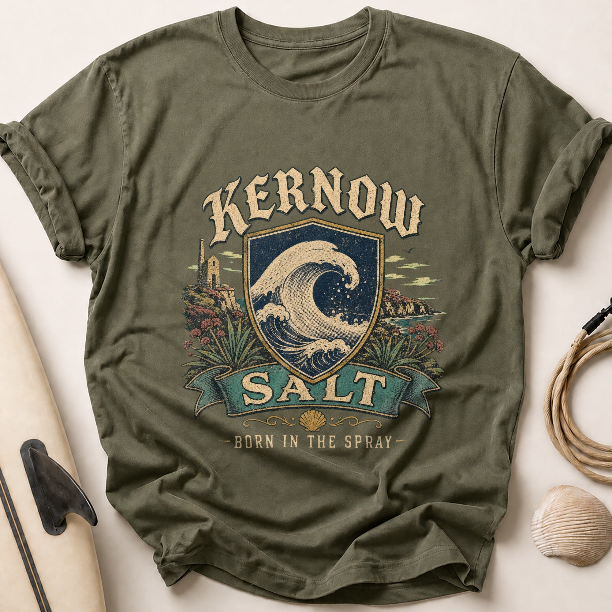 Kernow Salt Tee - Olive