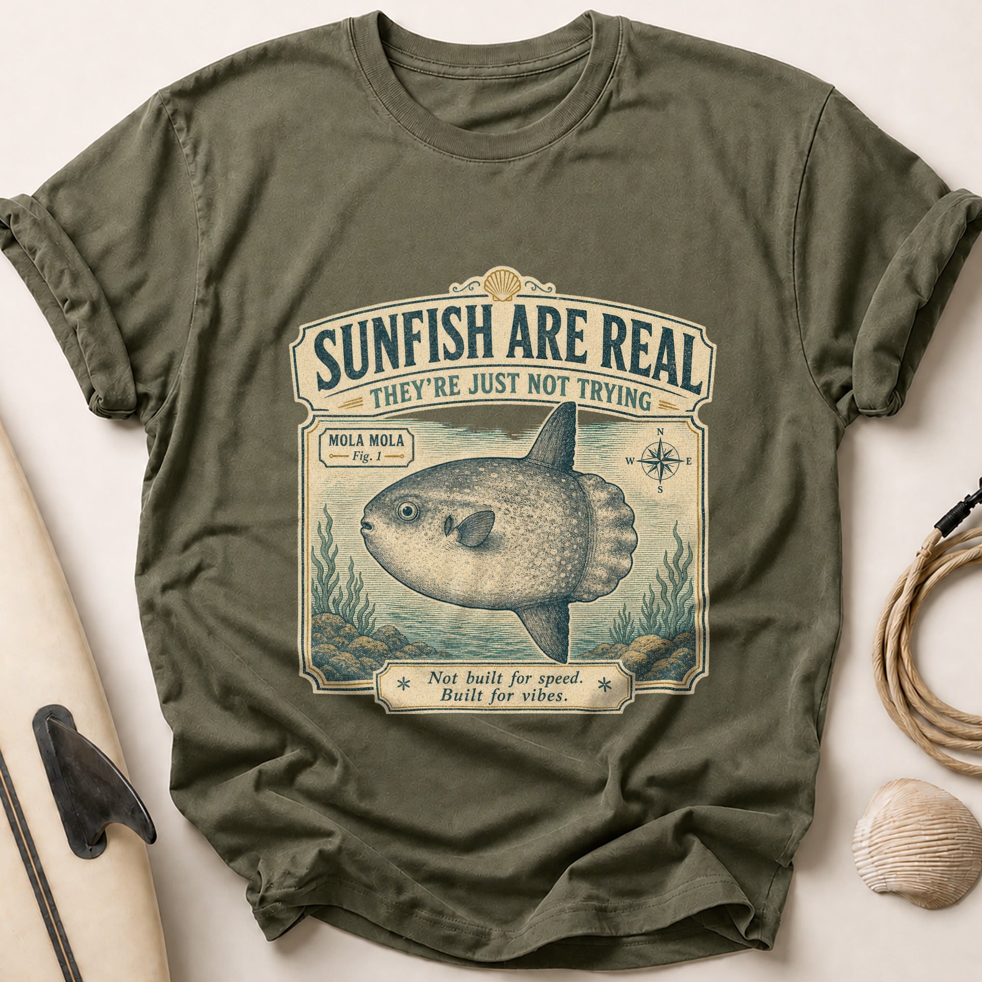 Sunfish Are Real Tee - Olive