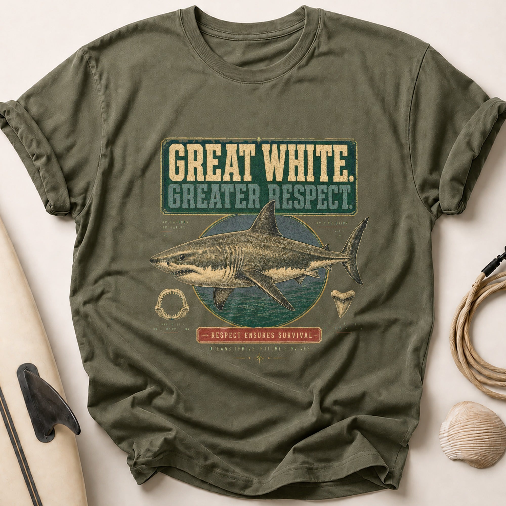 Great White. Greater Respect Tee - Olive