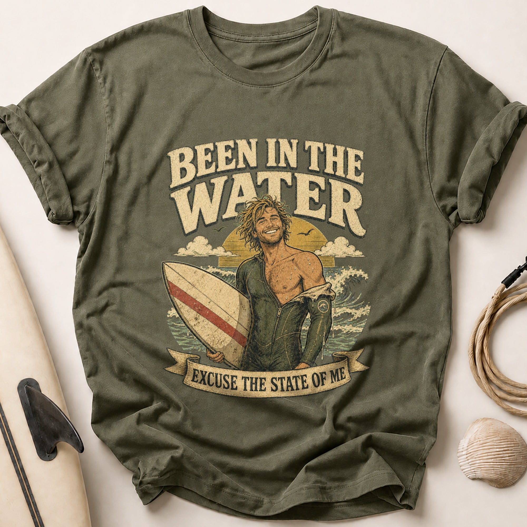 Been In The Water Tee - Olive