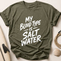 Blood Type Salt Water 81 Tee - Olive