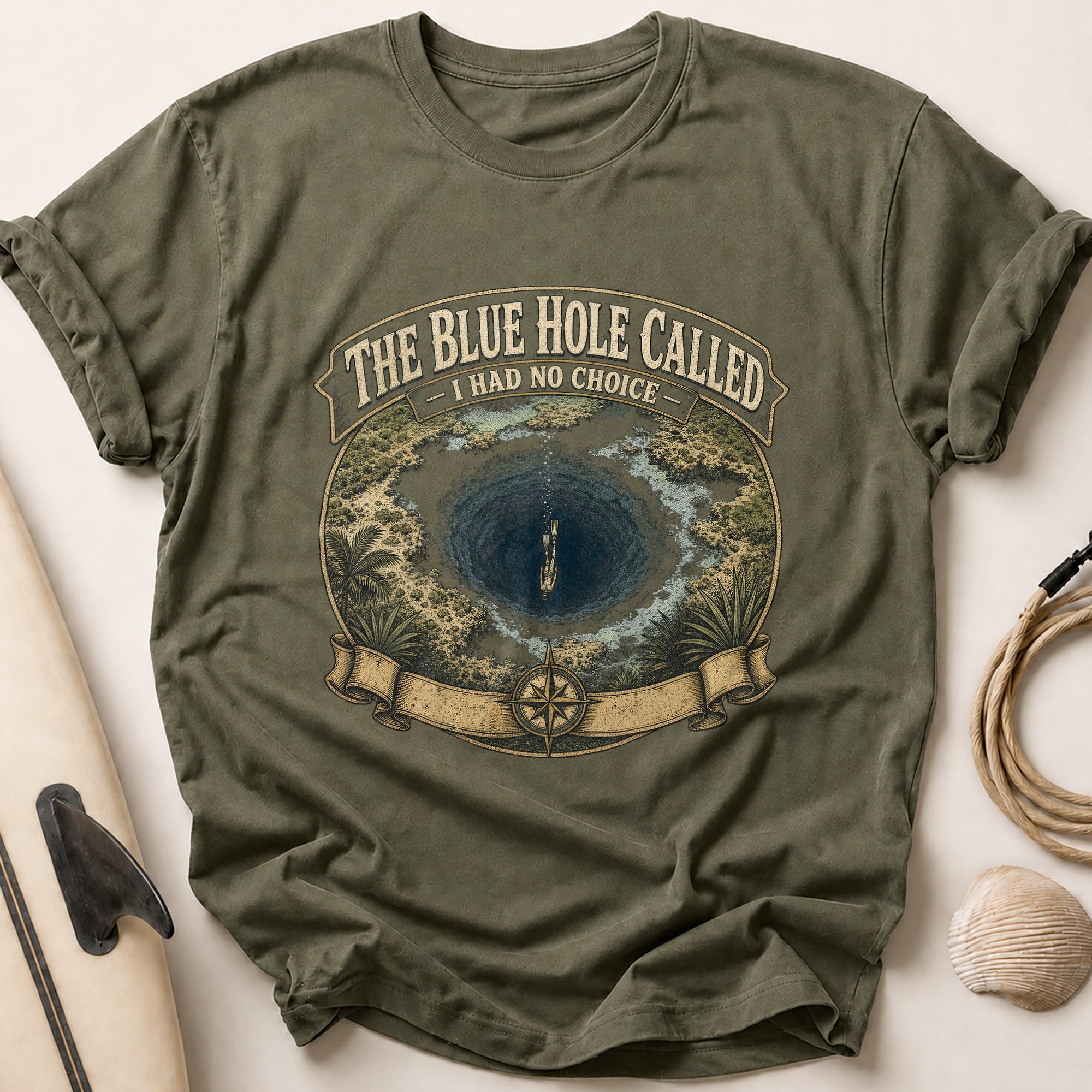 Blue Hole Called Tee - Olive