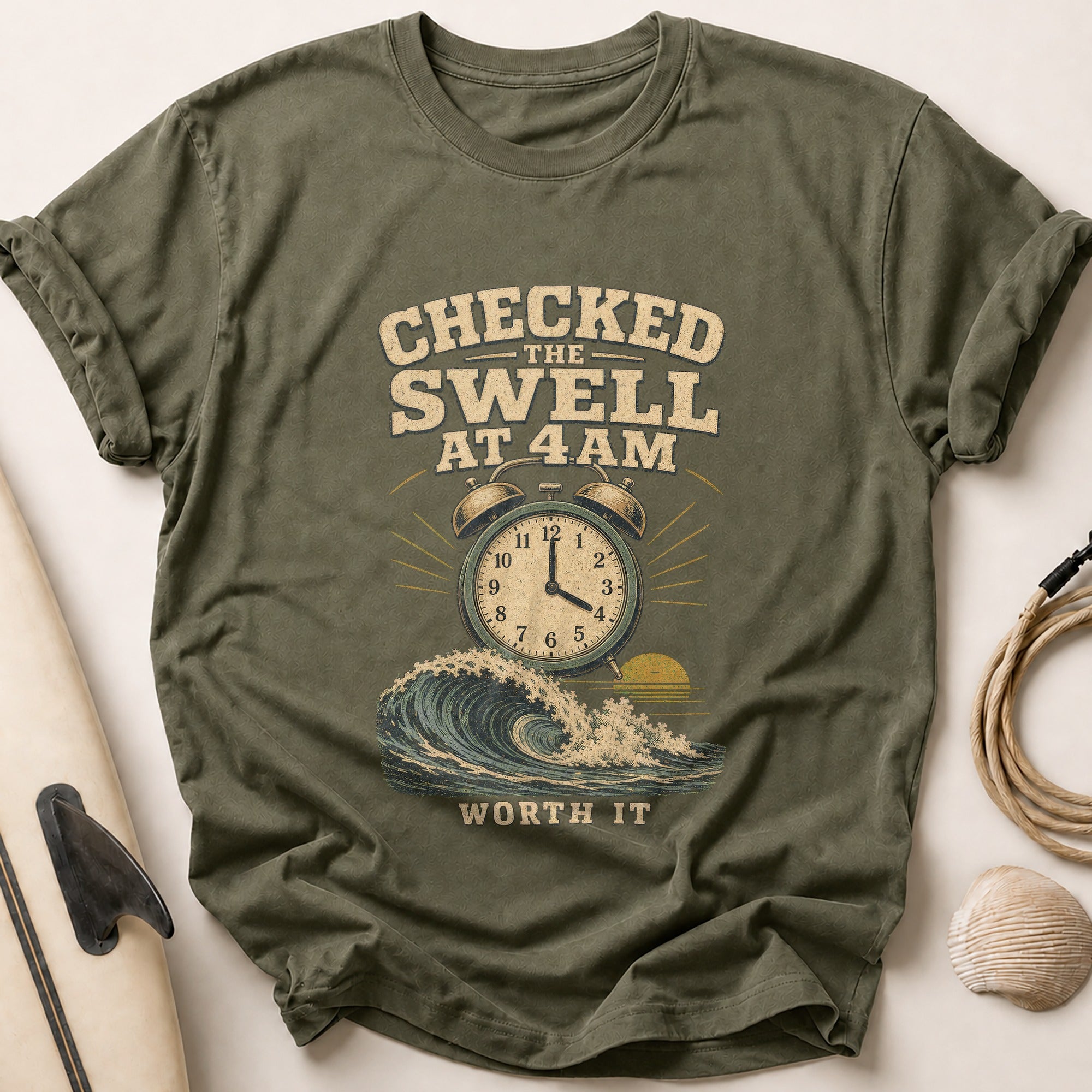 Checked The Swell Tee - Olive
