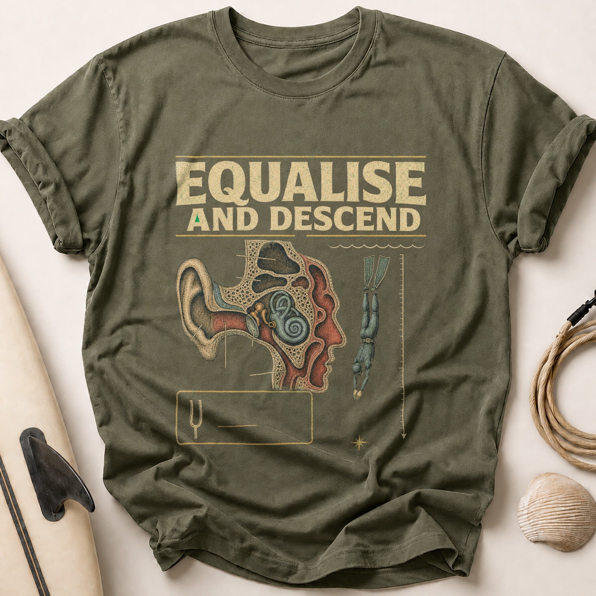 Equalise And Descend Tee - Olive