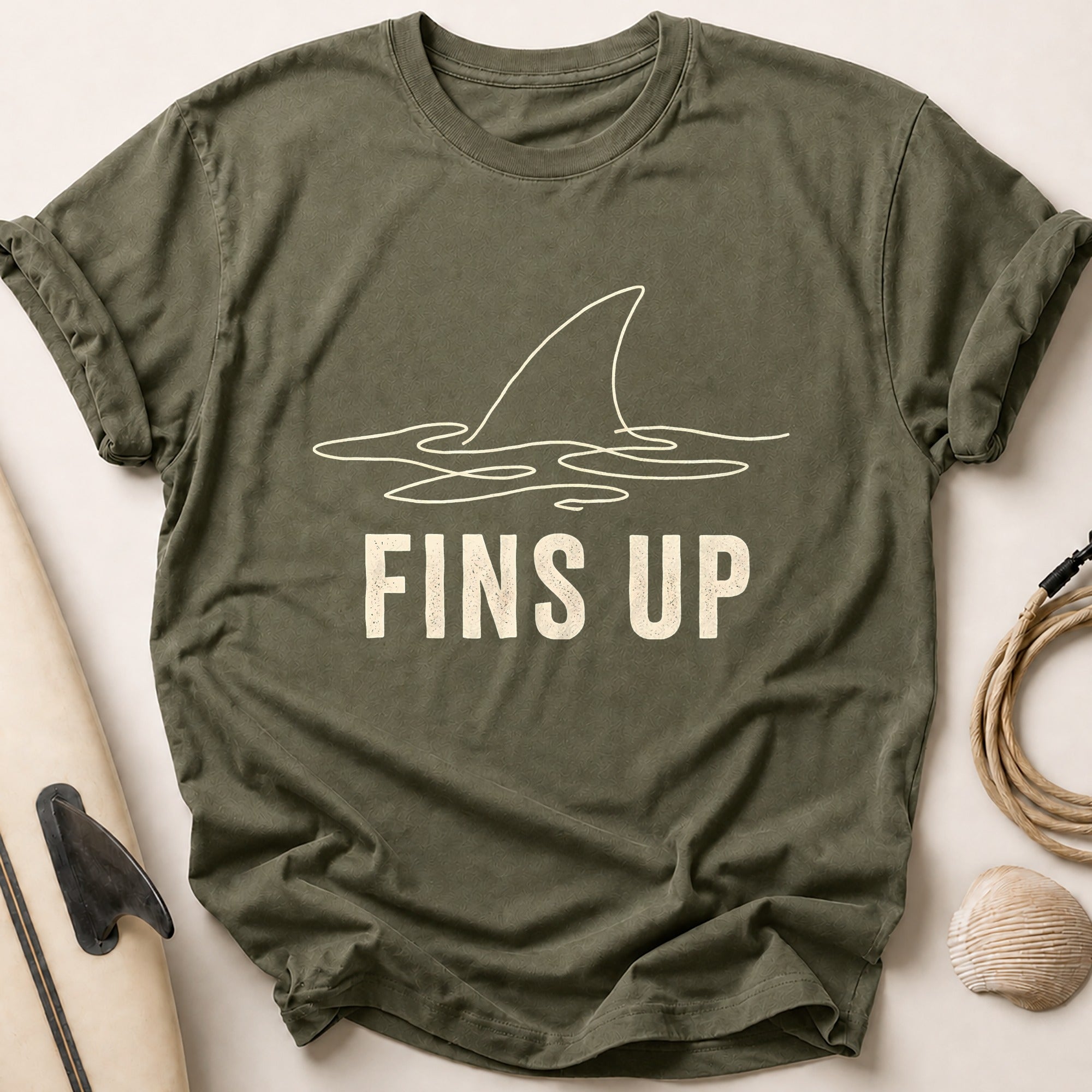 Fins Up Tee - Olive