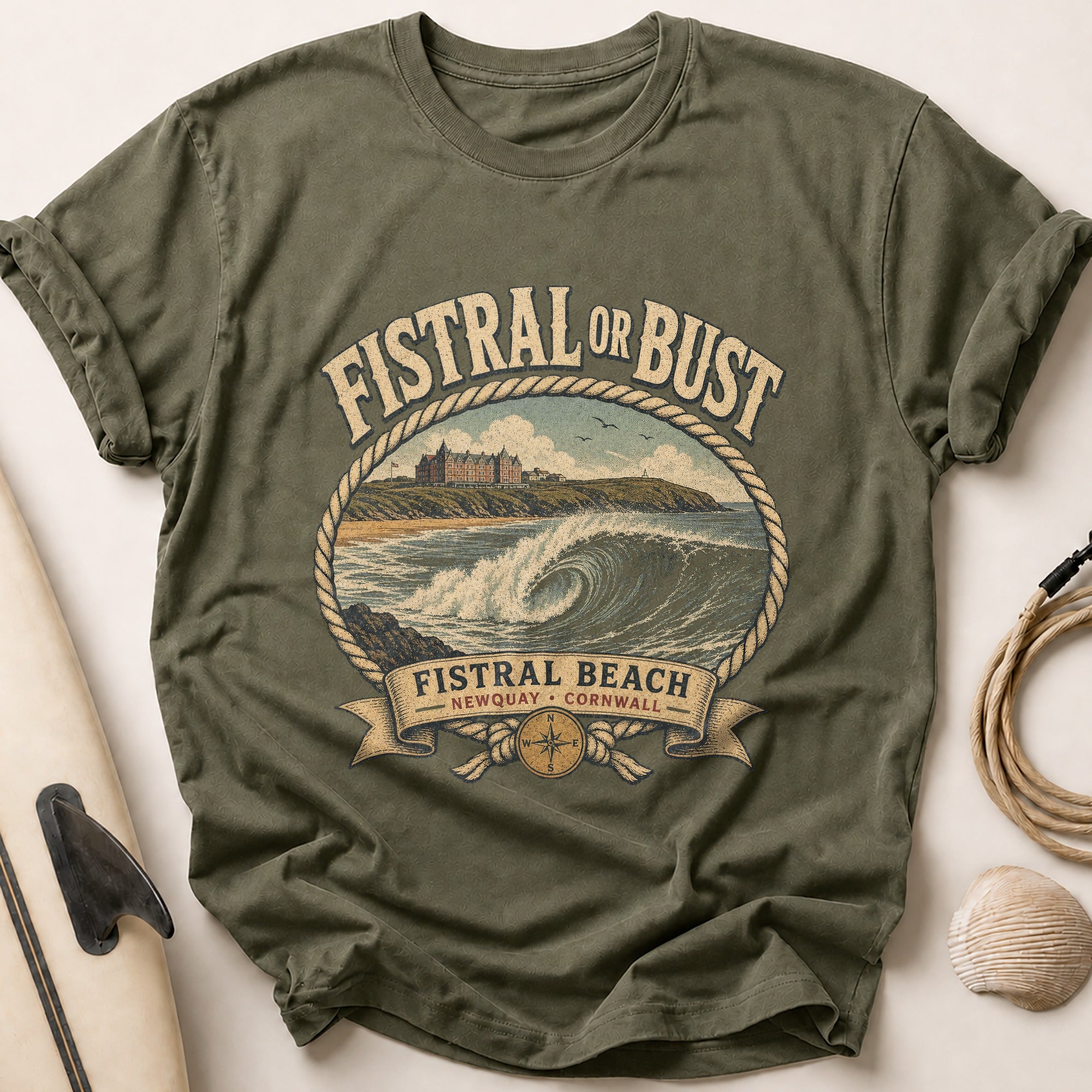 Fistral Or Bust Tee - Olive