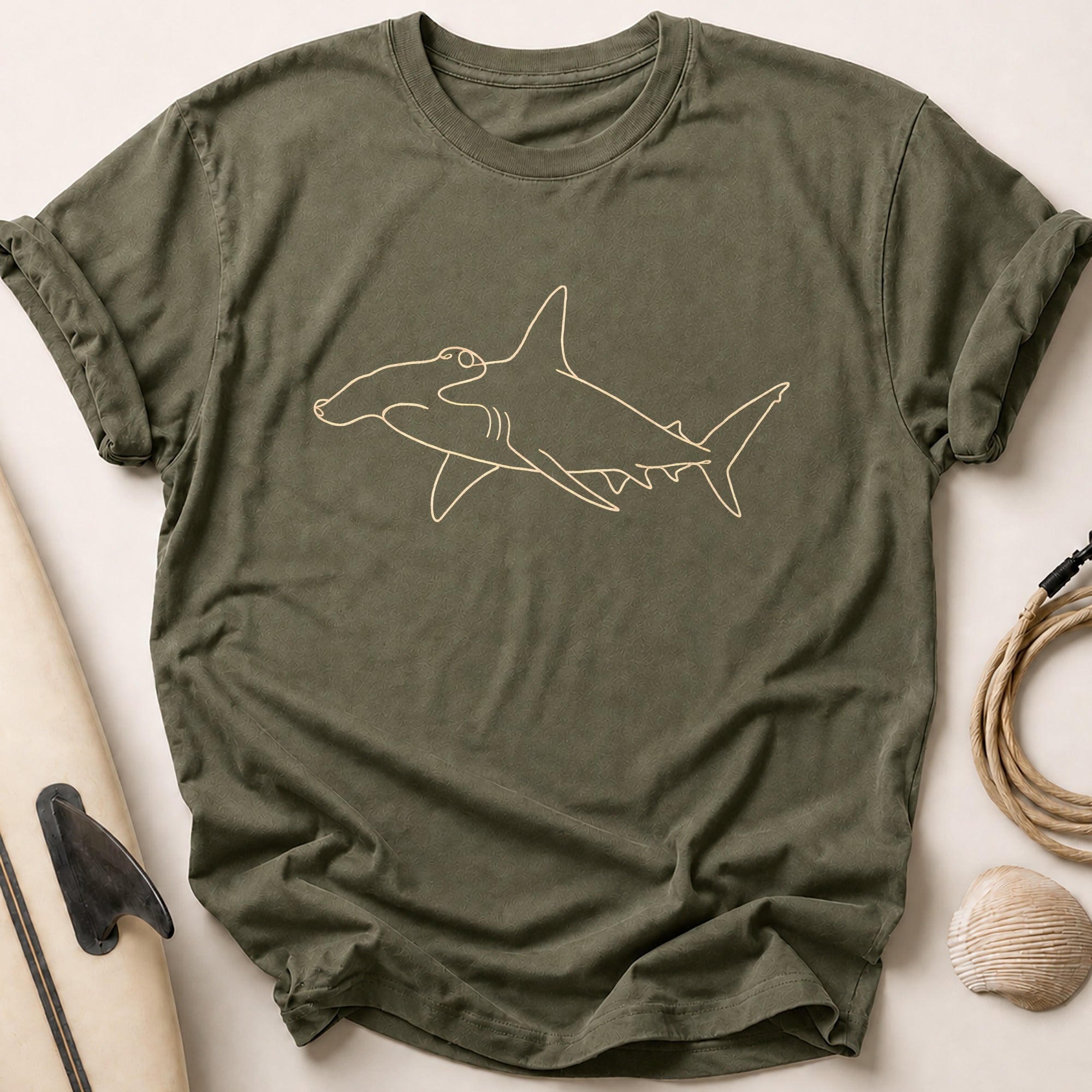 Hammerhead Shark Tee - Olive