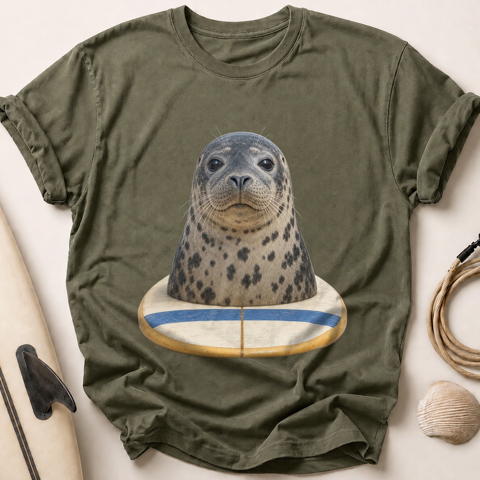 Harbour Seal Tee - Olive