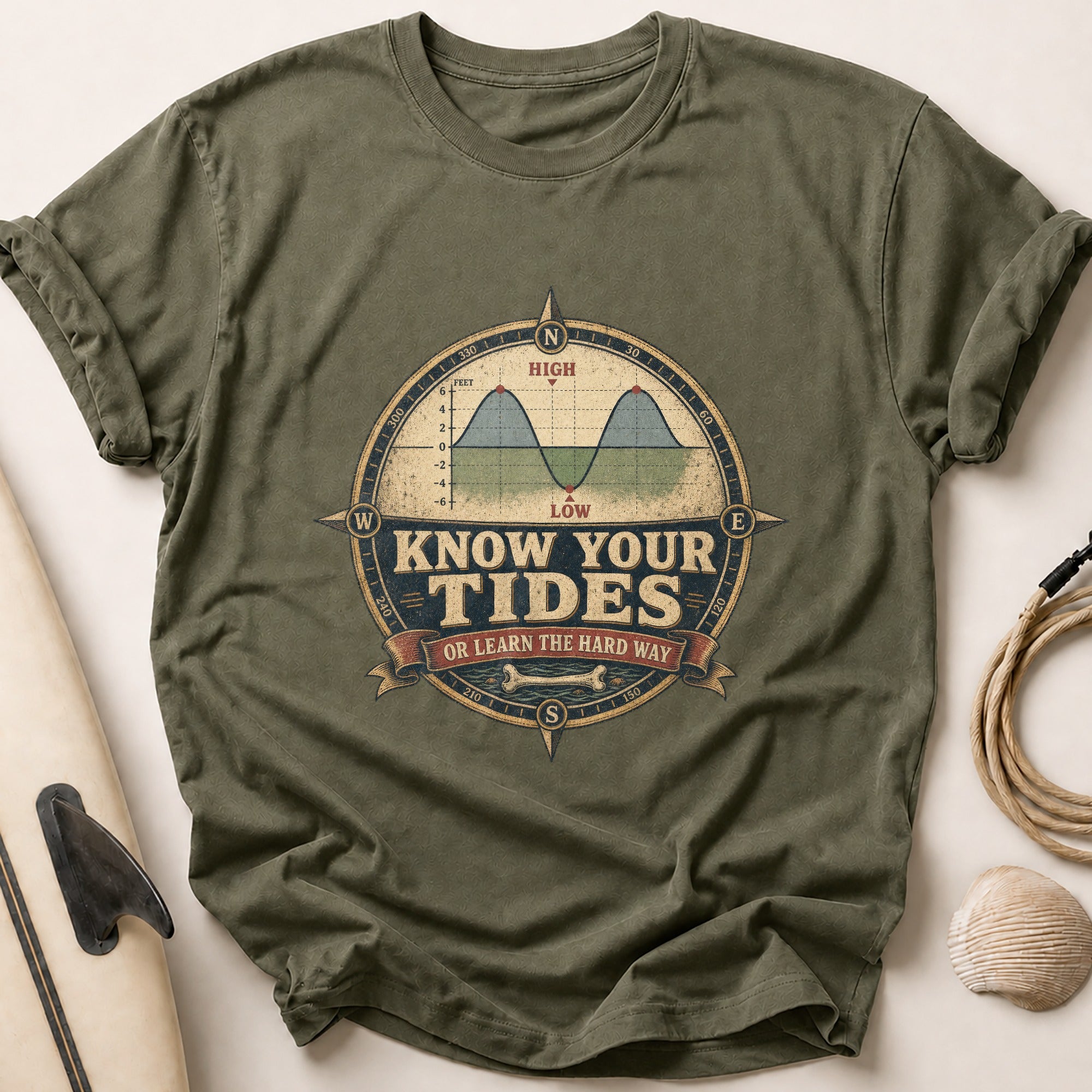 Know Your Tides Tee - Olive