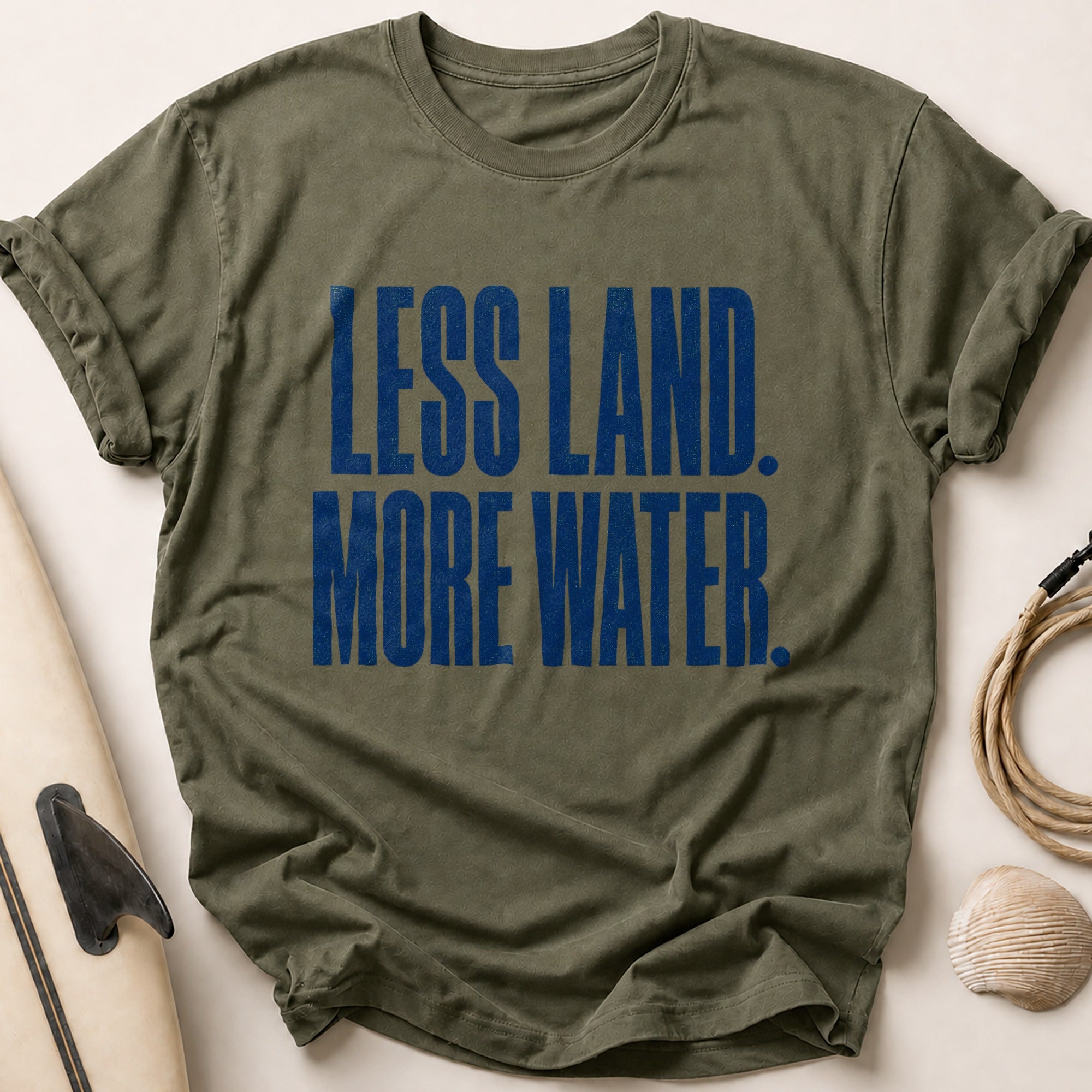 Less Land More Water Tee - Olive