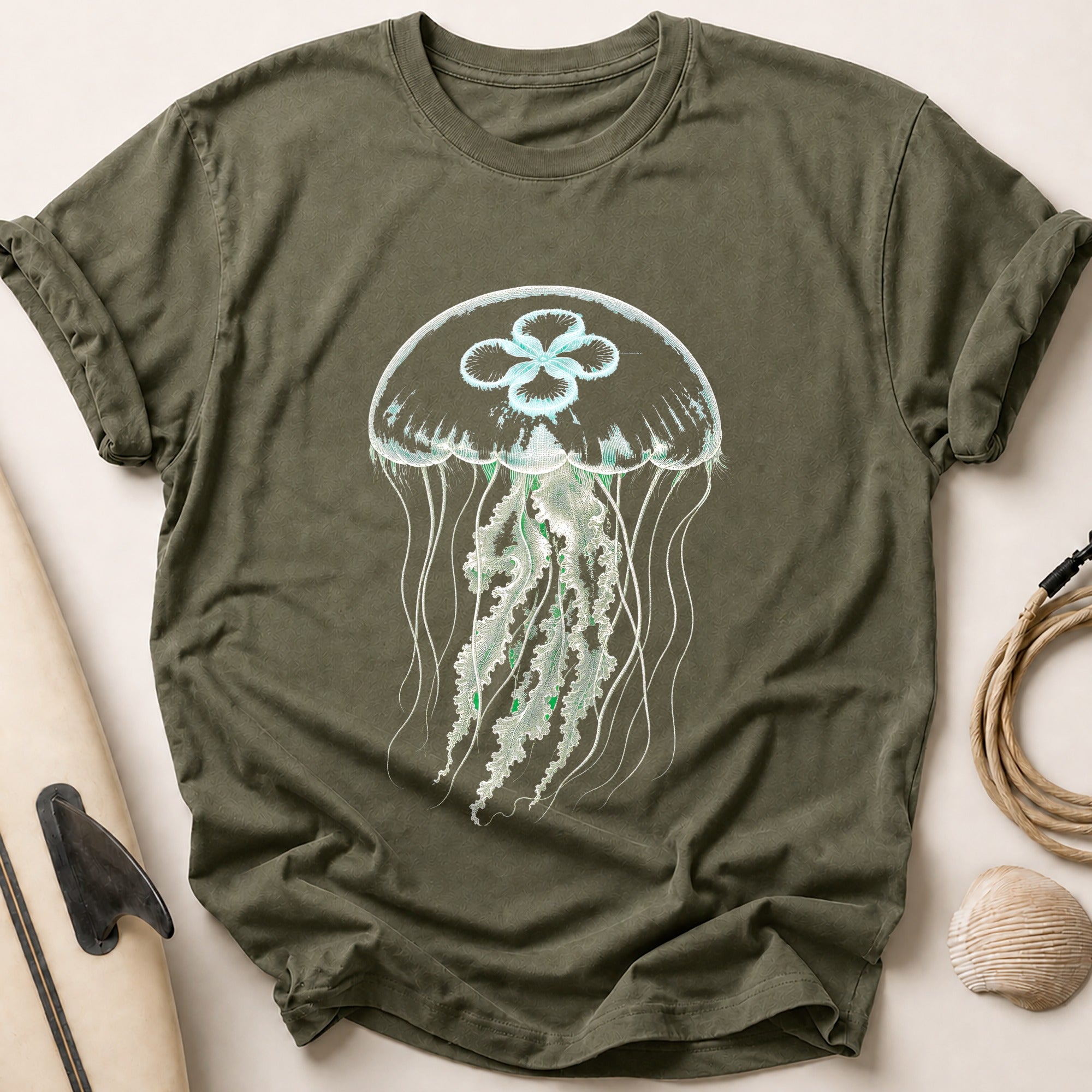 Moon Jellyfish Tee - Olive