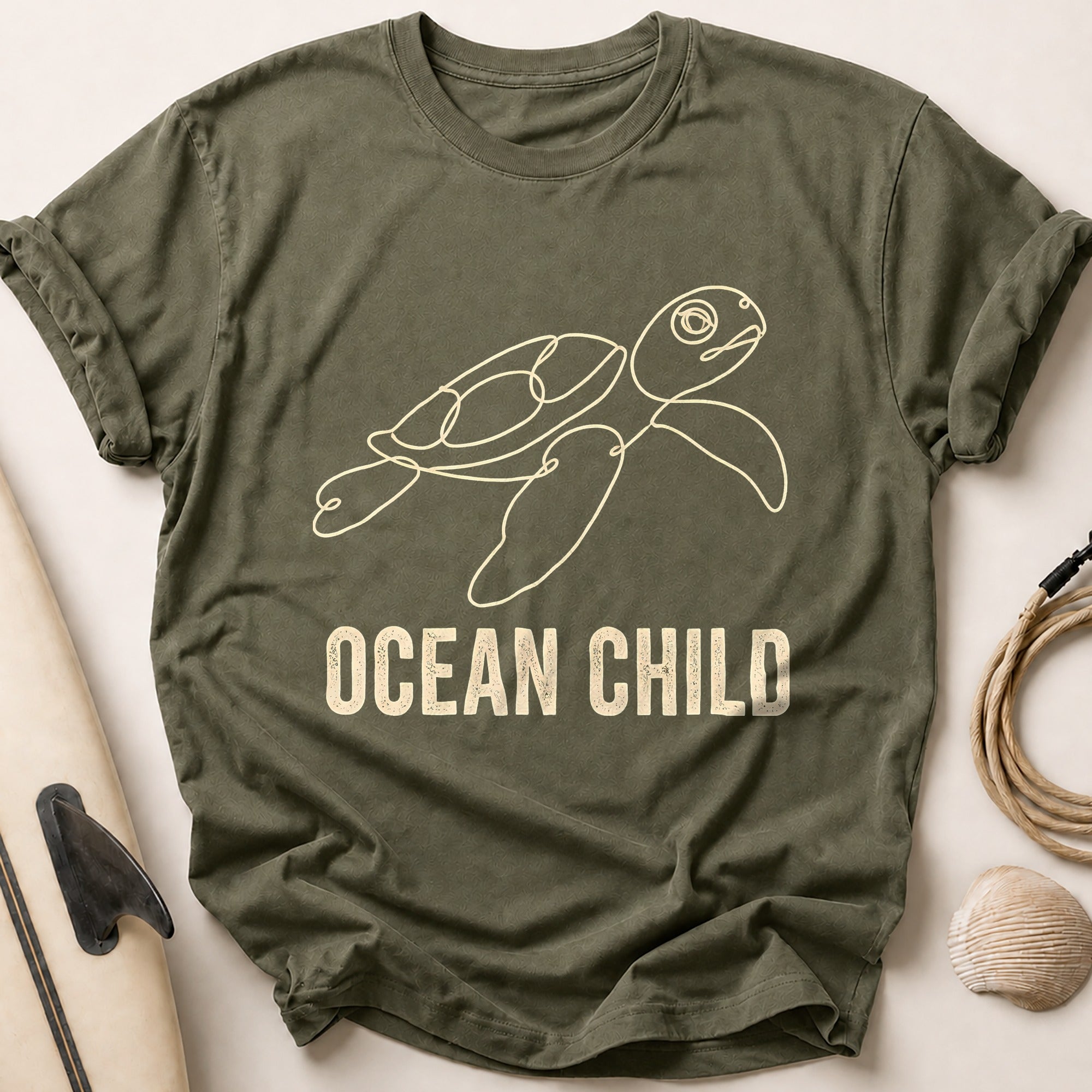 Ocean Child Tee - Olive