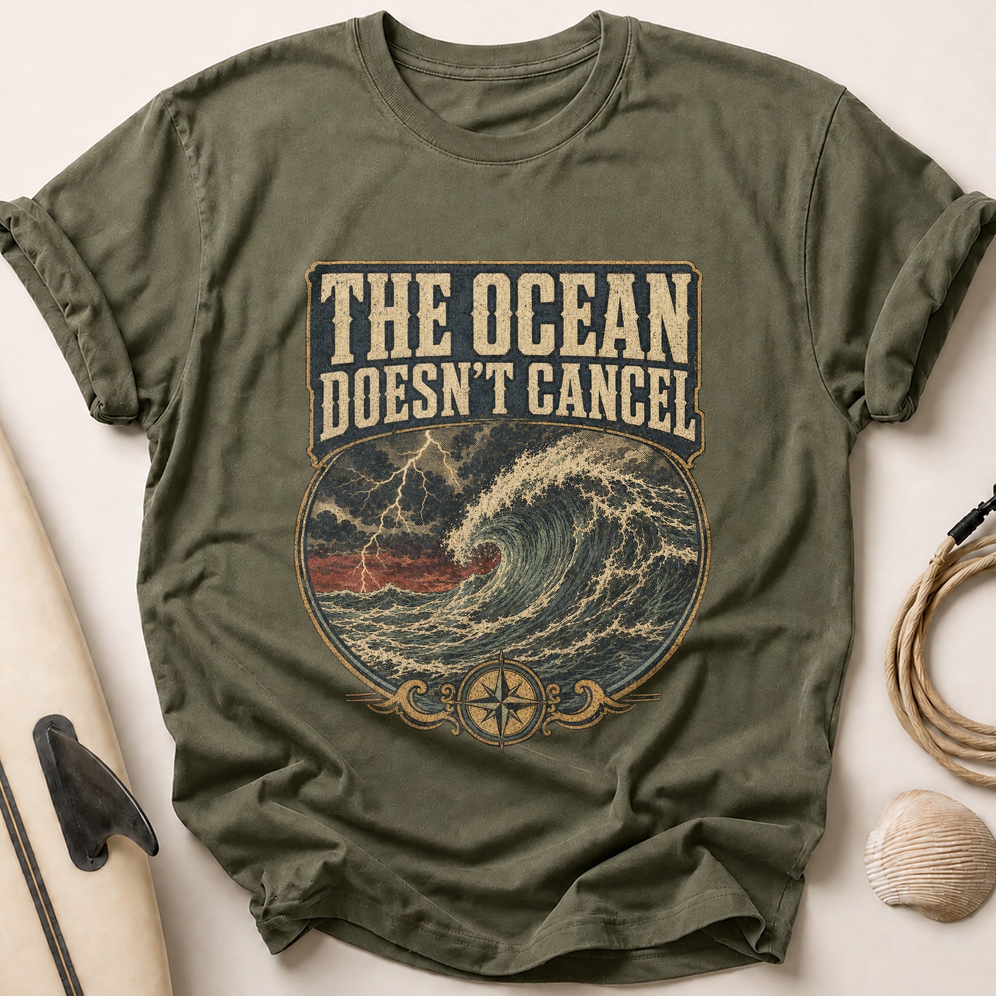 Ocean Doesn't Cancel Tee - Olive