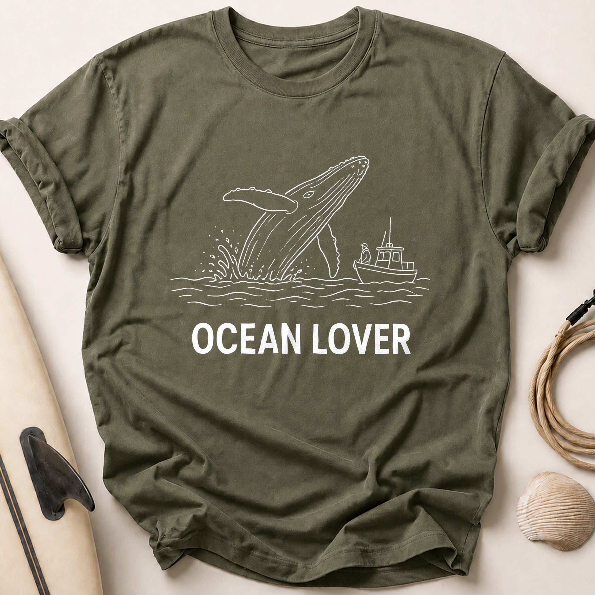 Ocean Lover Tee - Olive