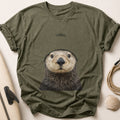 Otter In Beanie Tee - Olive