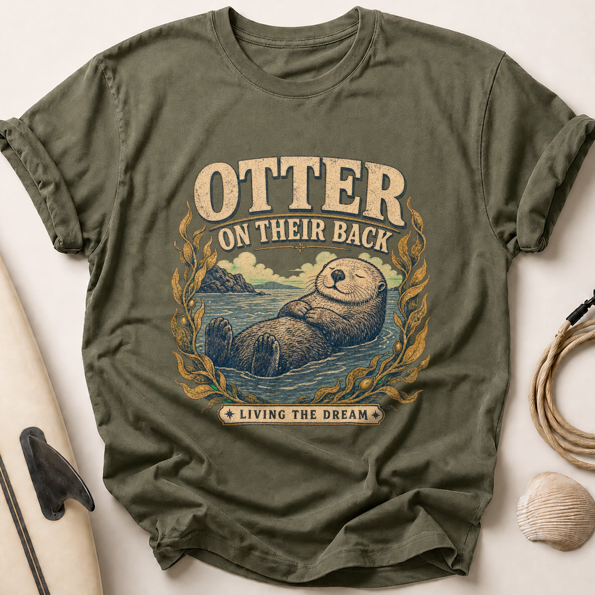 Otter Living The Dream Tee - Olive