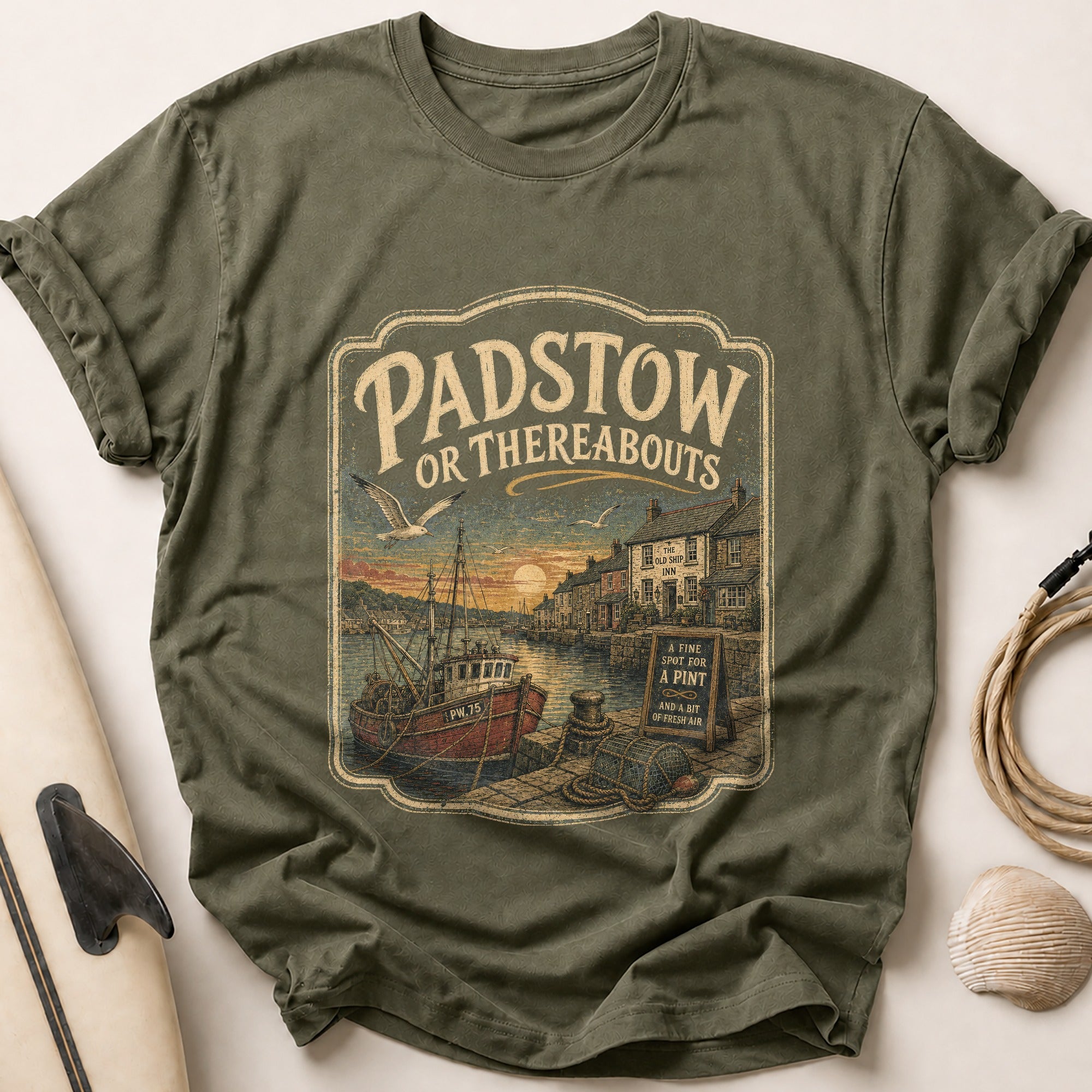 Padstow Or Thereabouts Tee - Olive