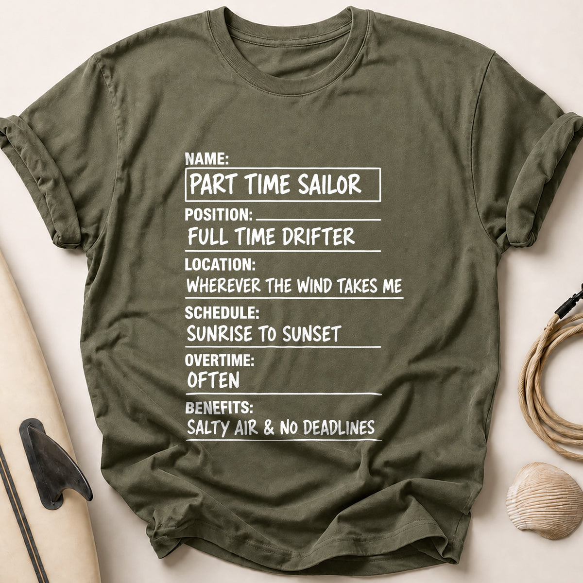 Part Time Sailor Drifter 74 Tee - Olive