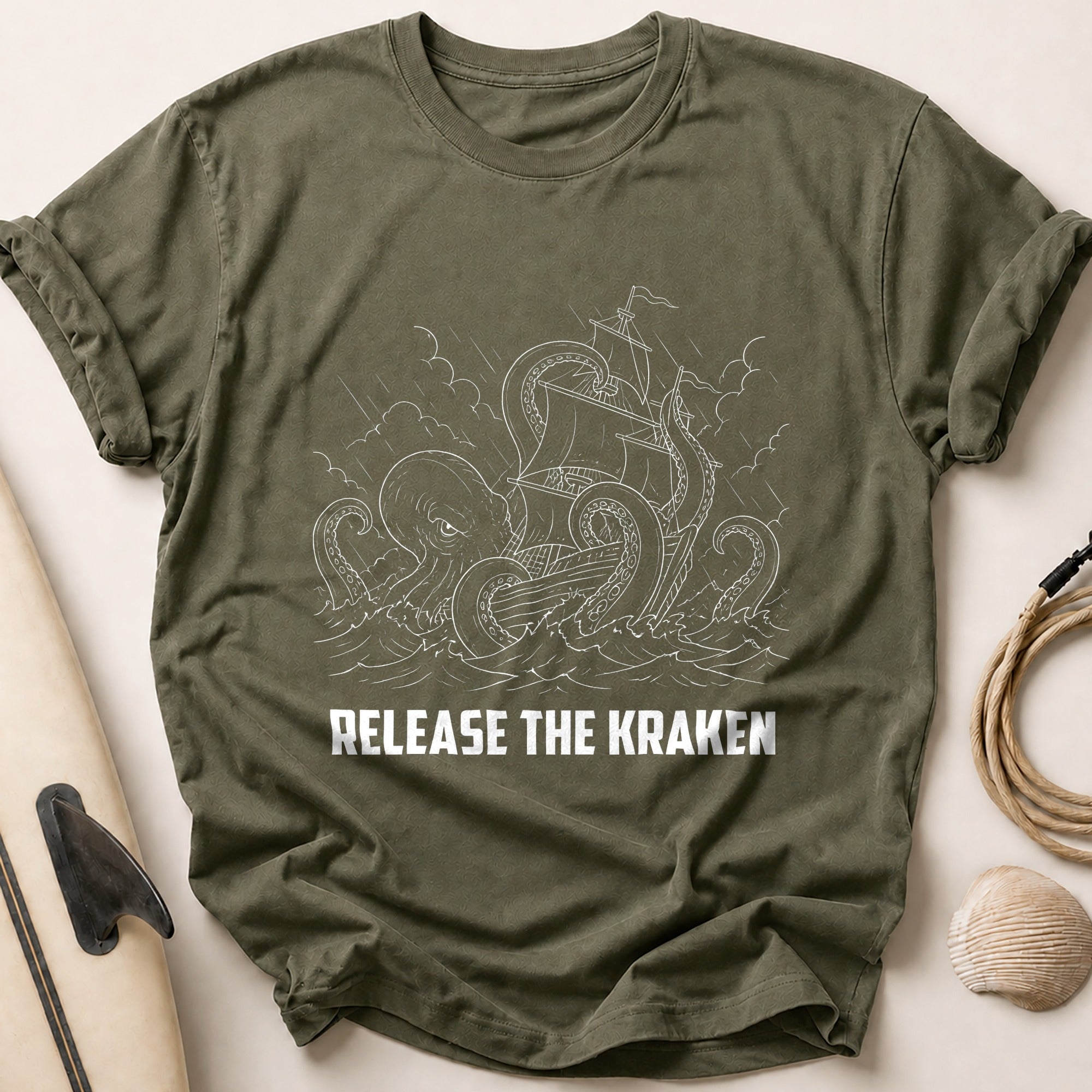 Release The Kraken Tee - Olive
