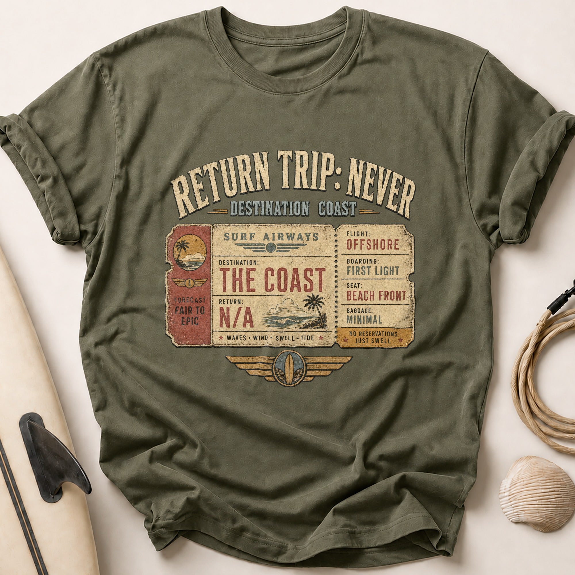 Return Trip Never Tee - Olive