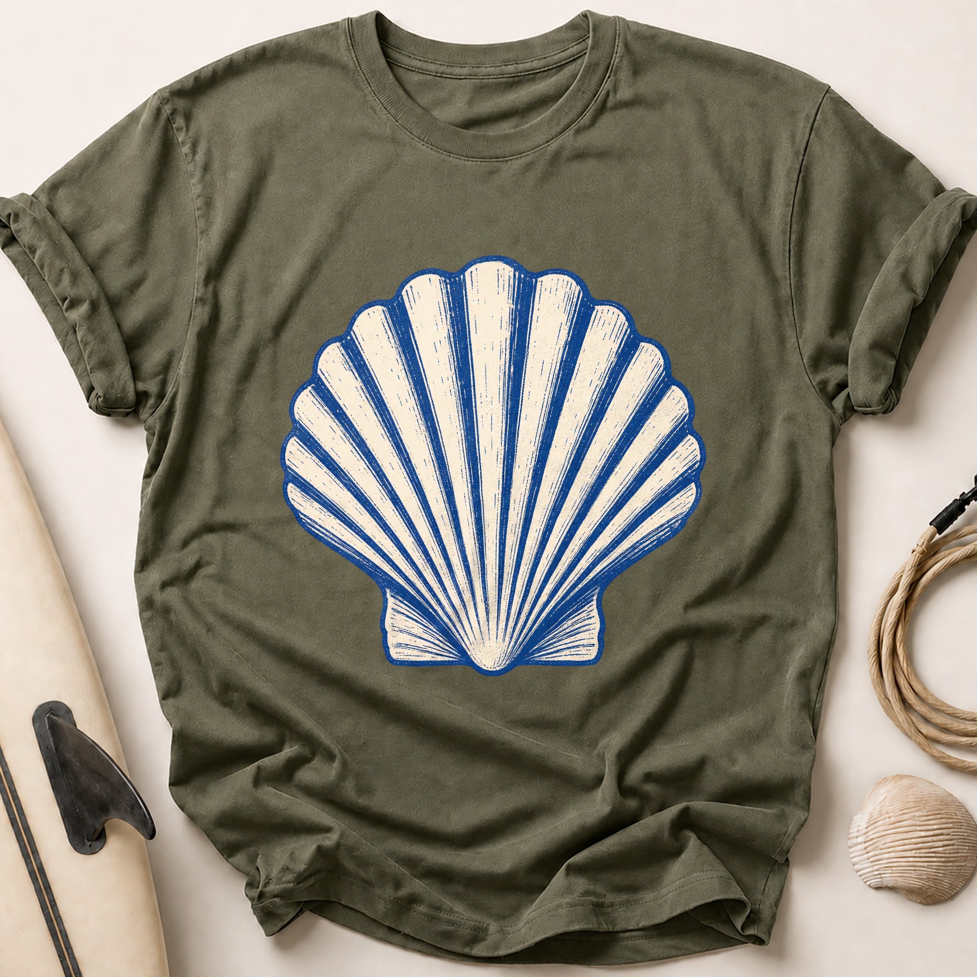 Scallop Shell Tee - Olive