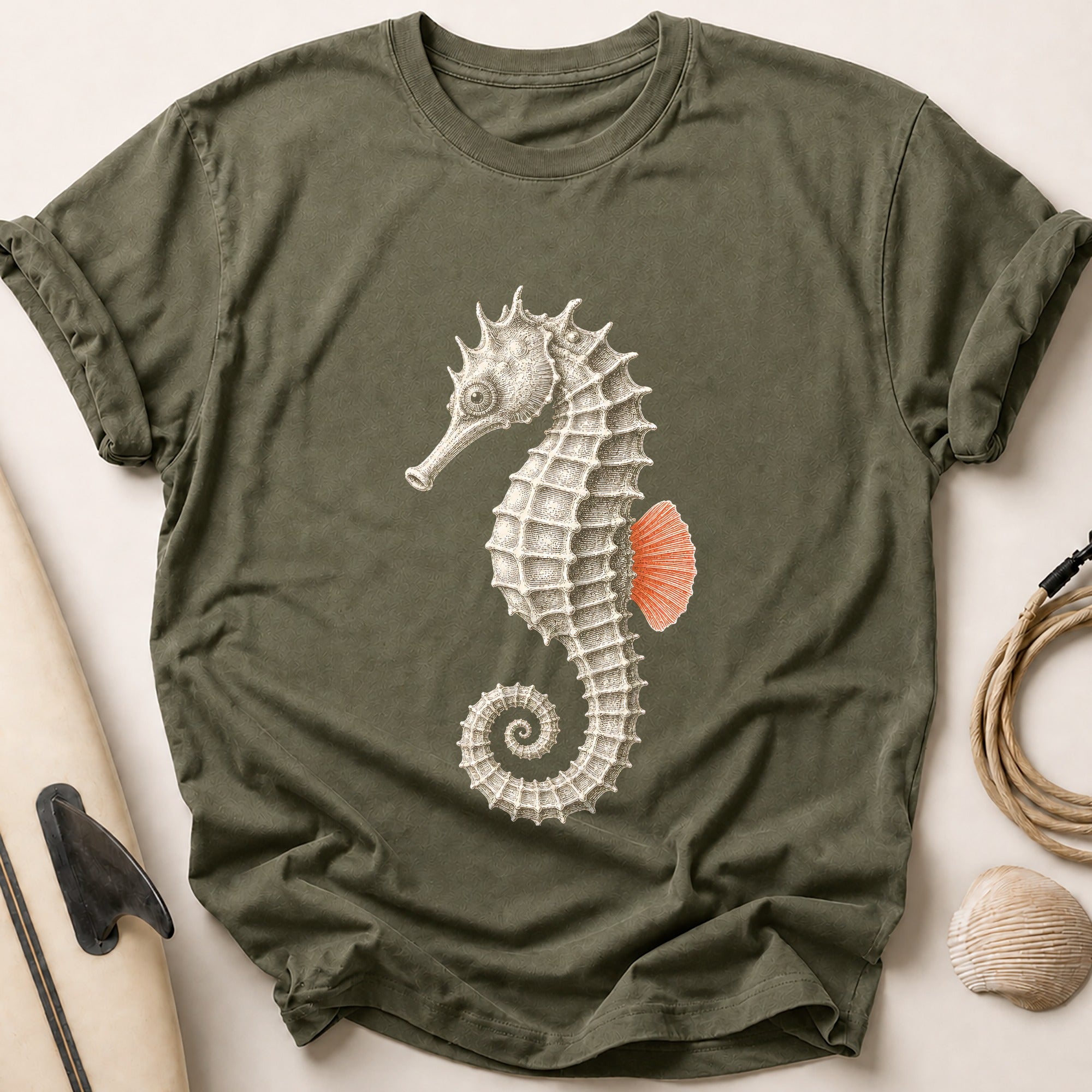 Seahorse Tee - Olive