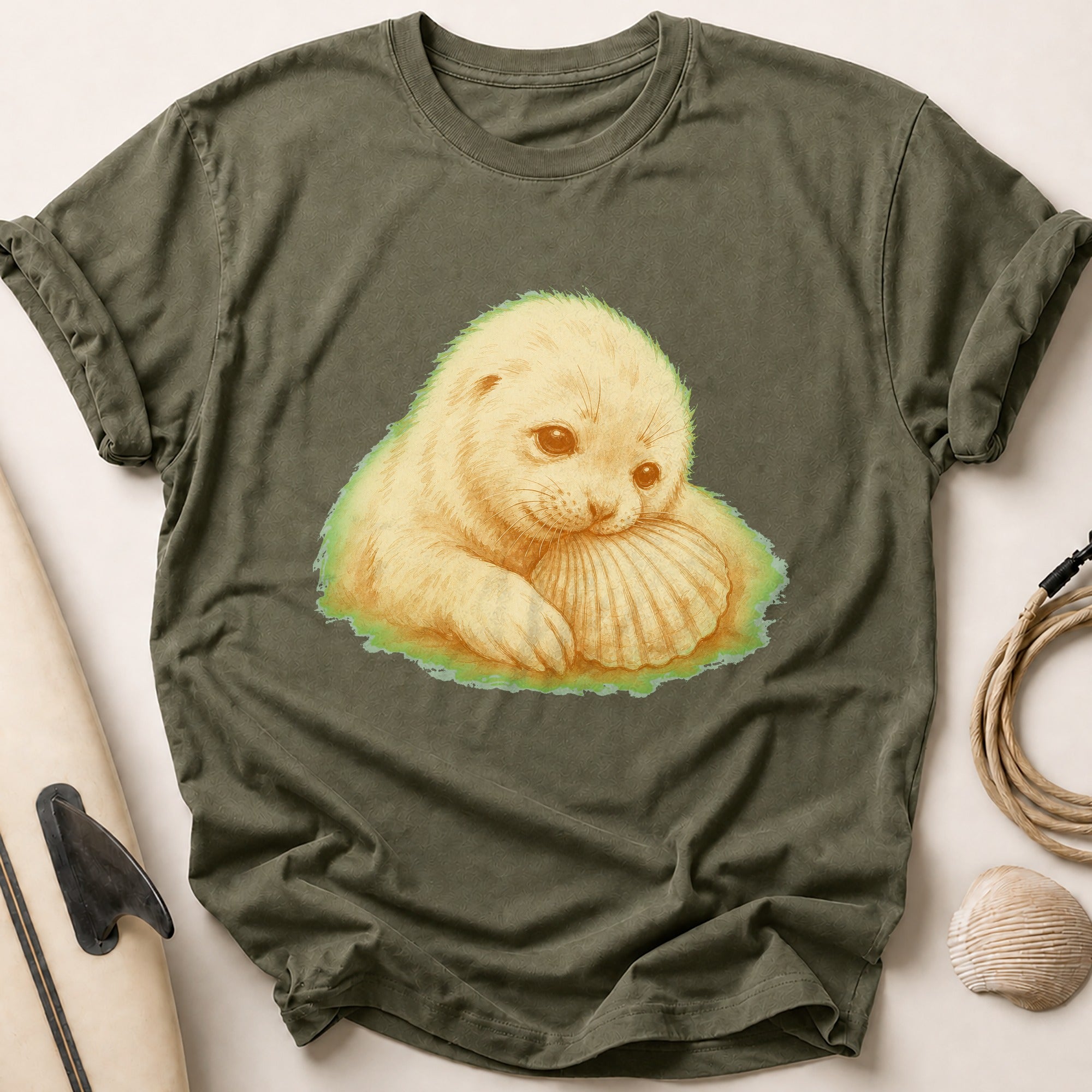 Seal Pup Shell Tee - Olive