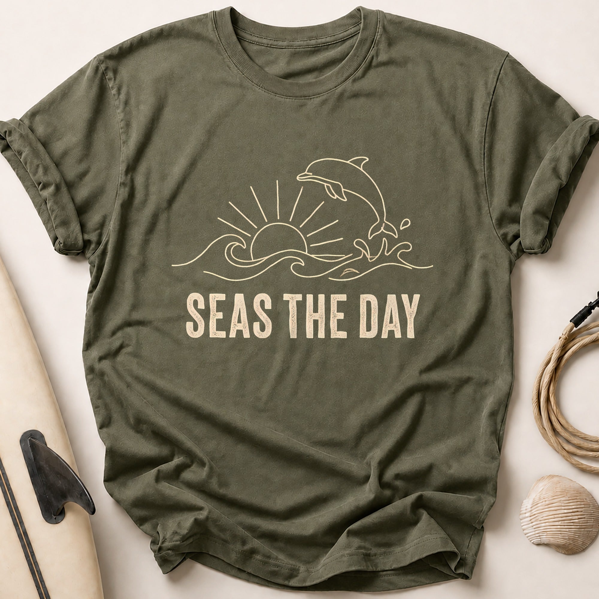 Seas The Day Tee - Olive