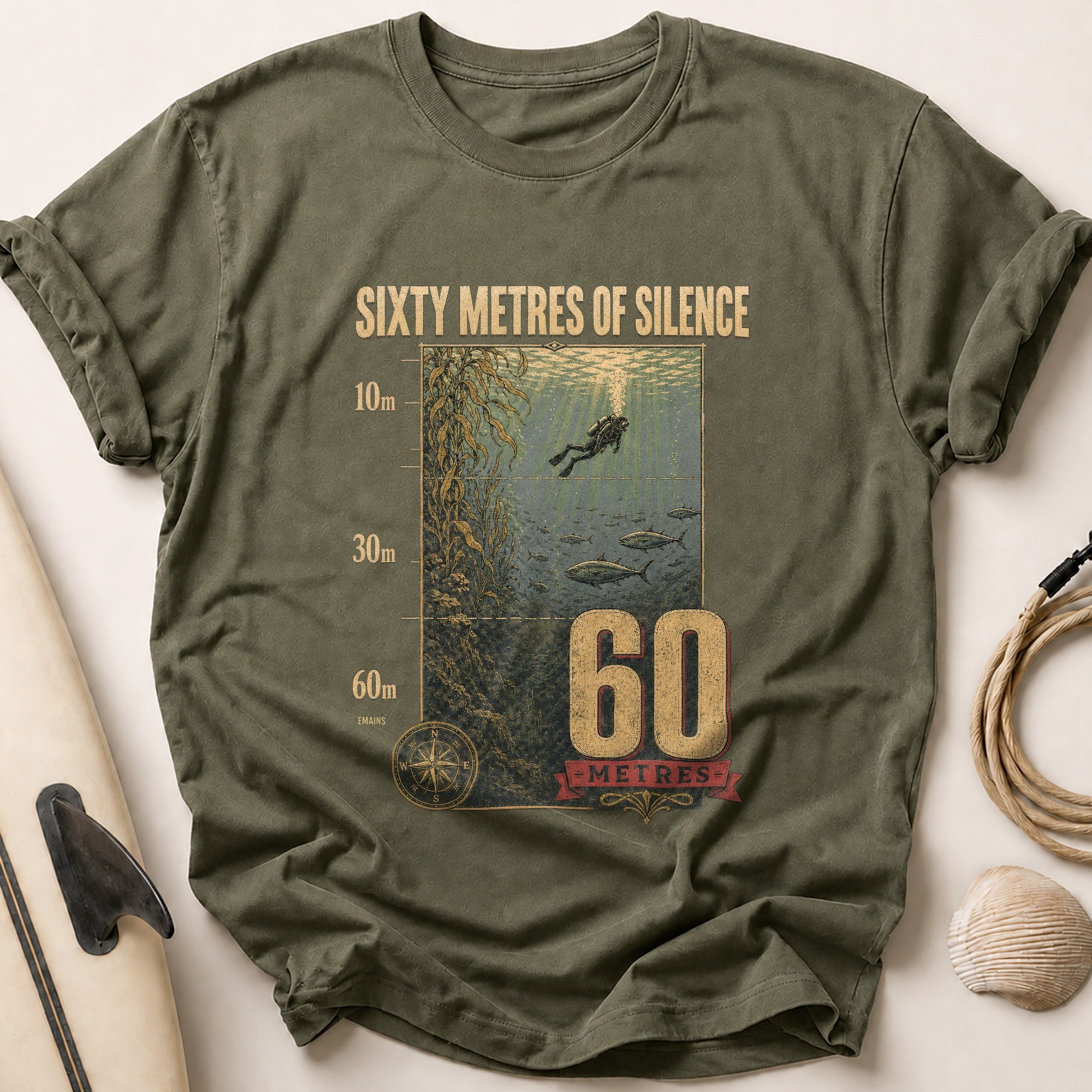 Sixty Metres Tee - Olive