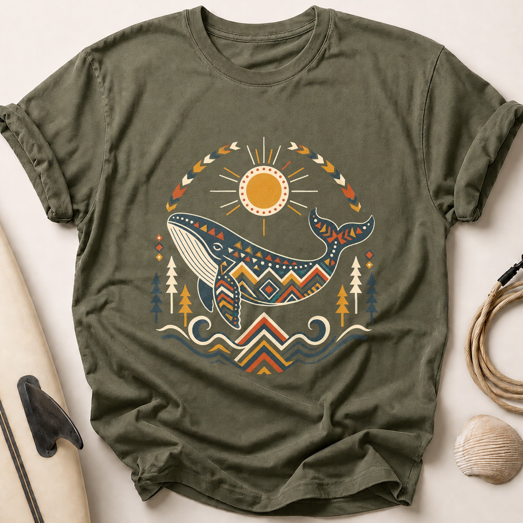 Spirit Whale Tee - Olive