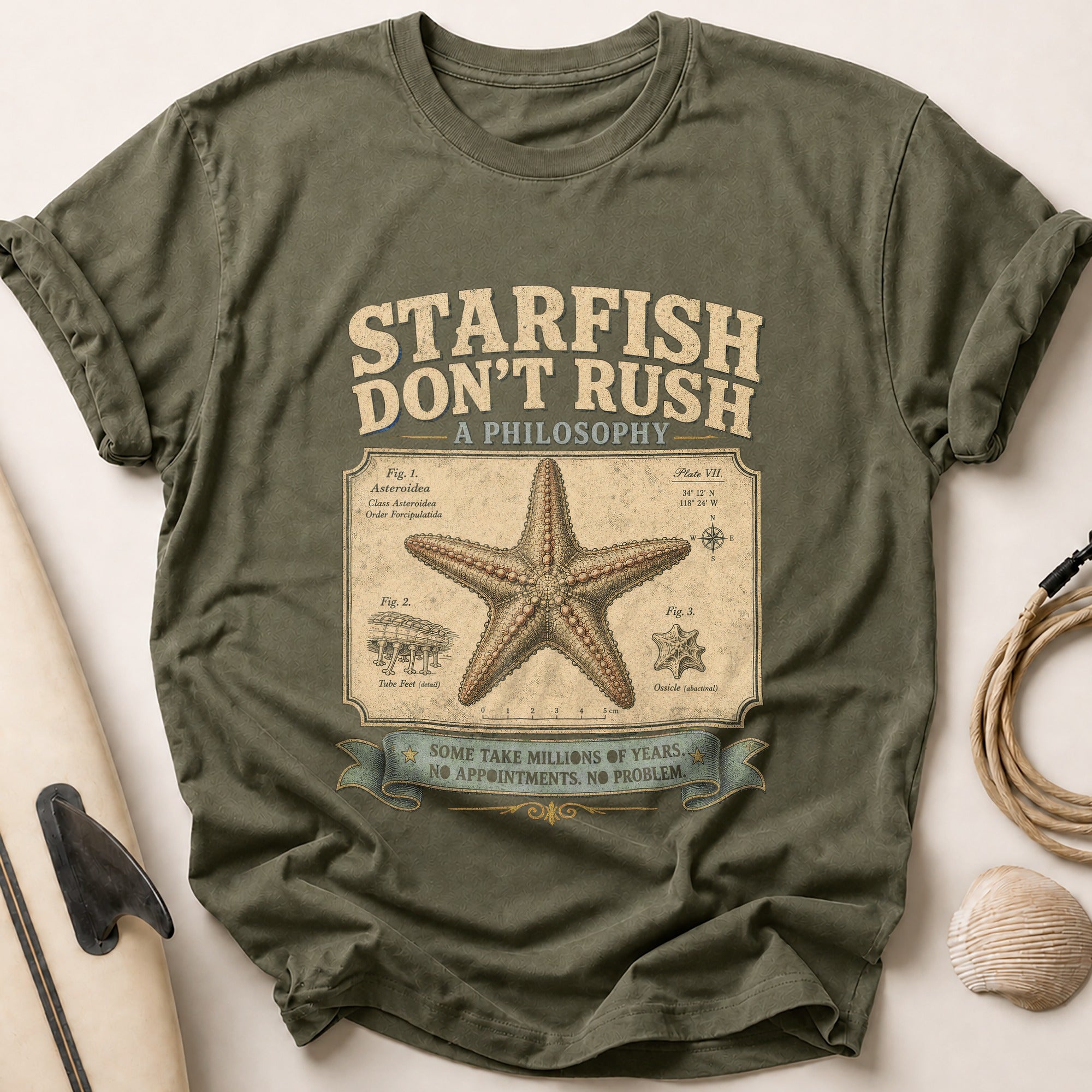 Starfish Don't Rush Tee - Olive