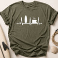 Surfing And Coffee 37 Tee - Olive