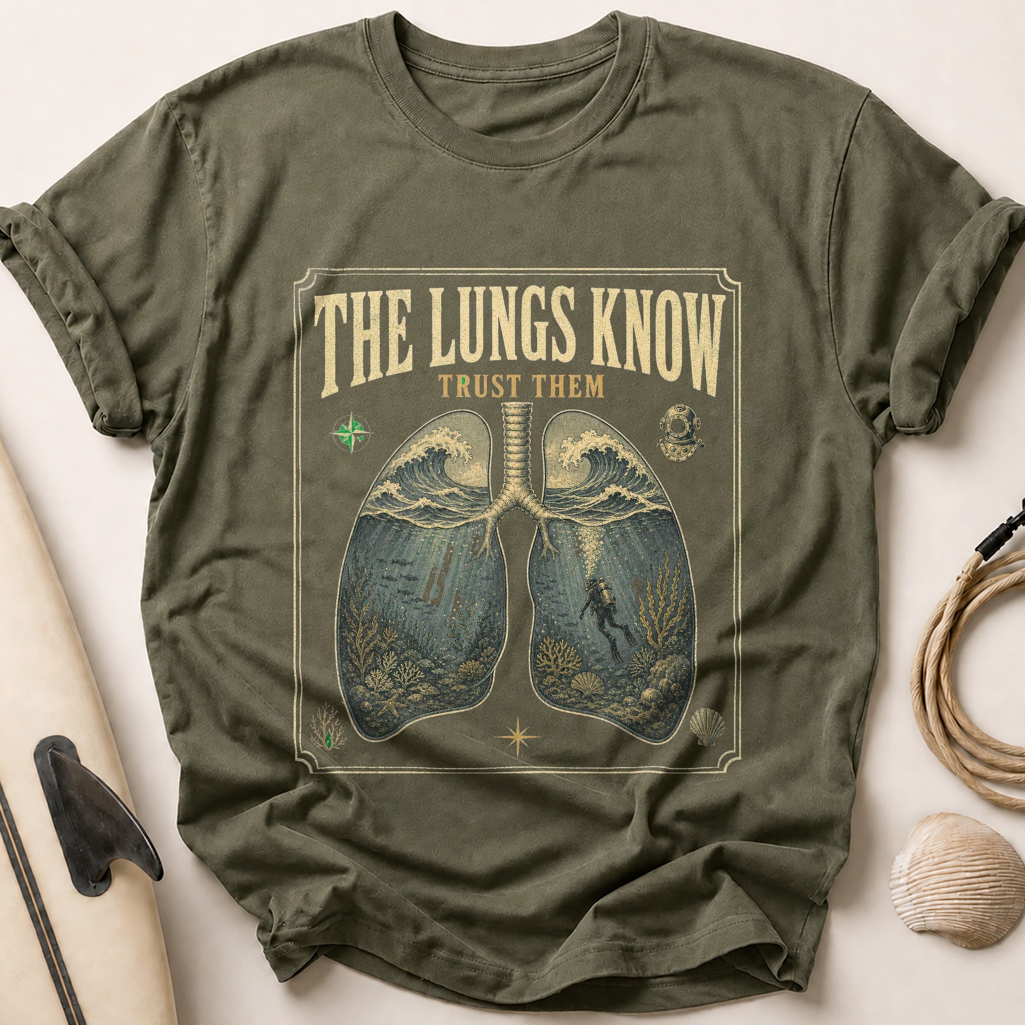 The Lungs Know Tee - Olive
