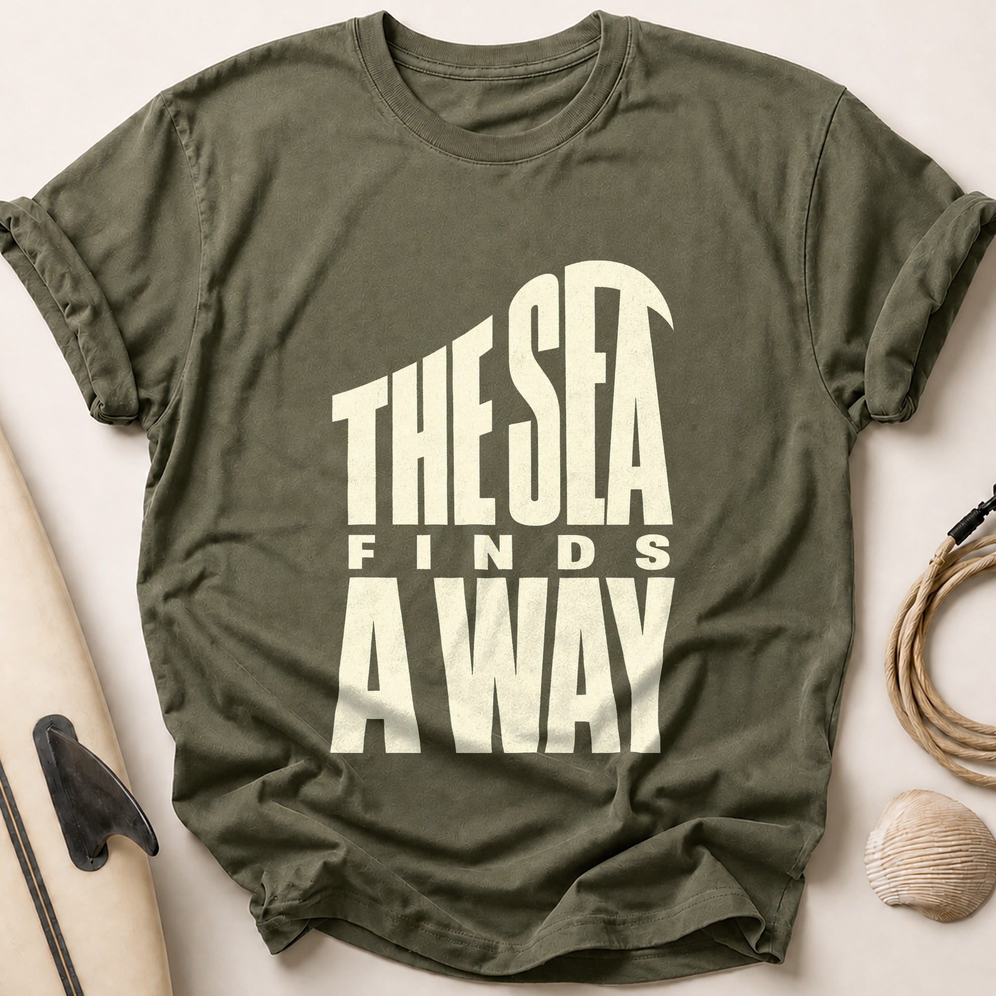 The Sea Finds Away Tee - Olive