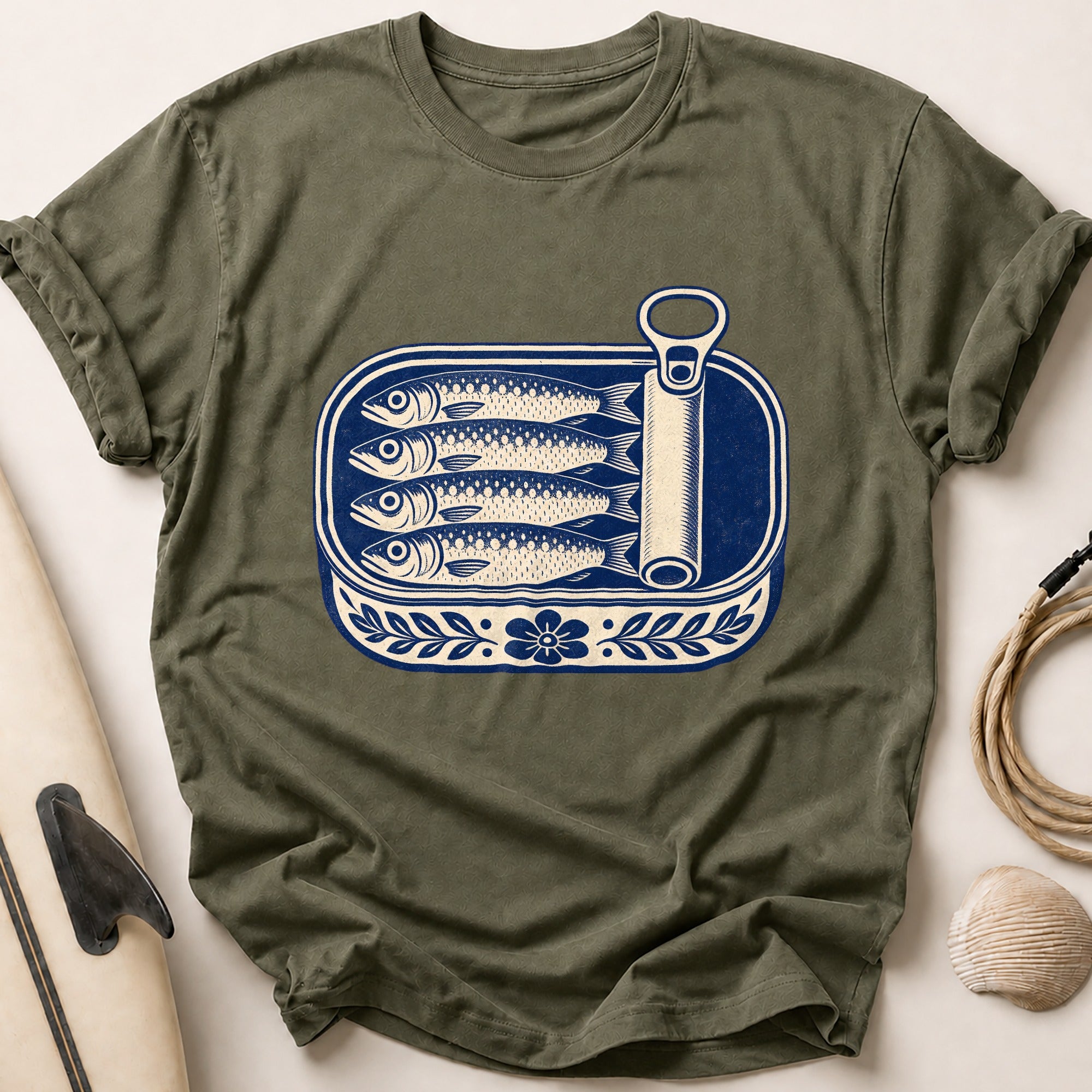 Tinned Sardines Tee - Olive