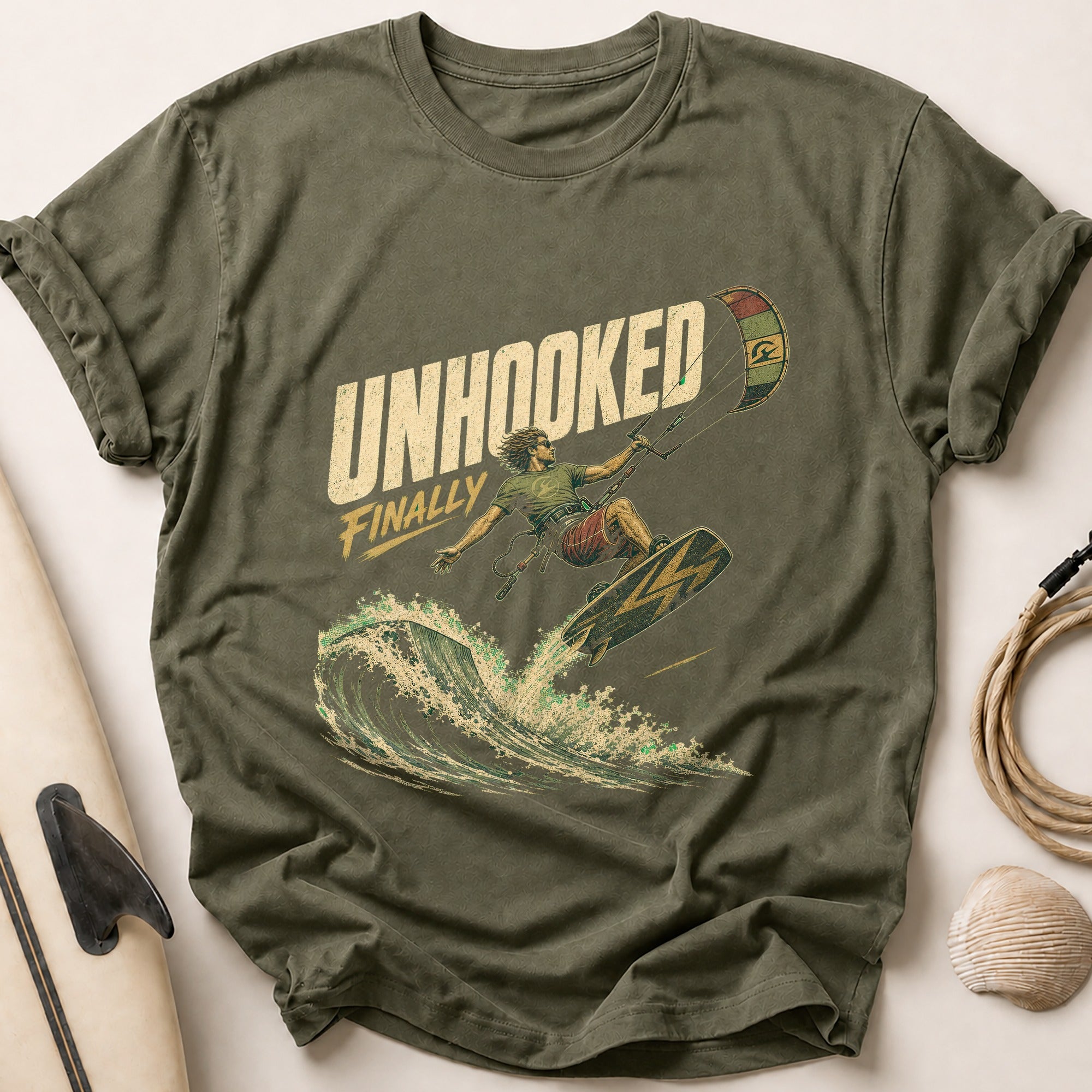 Unhooked Finally Tee - Olive