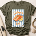 Salmon Co Wild Caught Seafood Cooking Tee - Olive