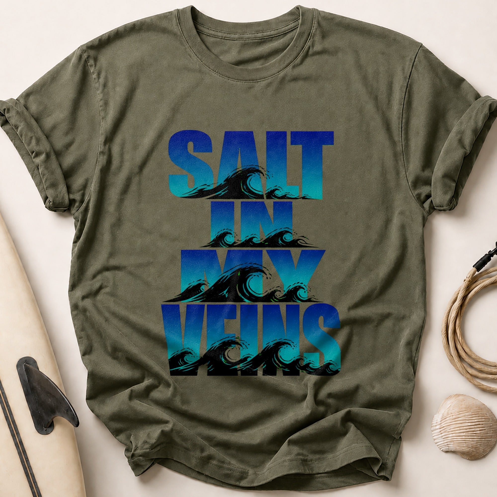 Salt of my Vitals Funny Tee - Olive