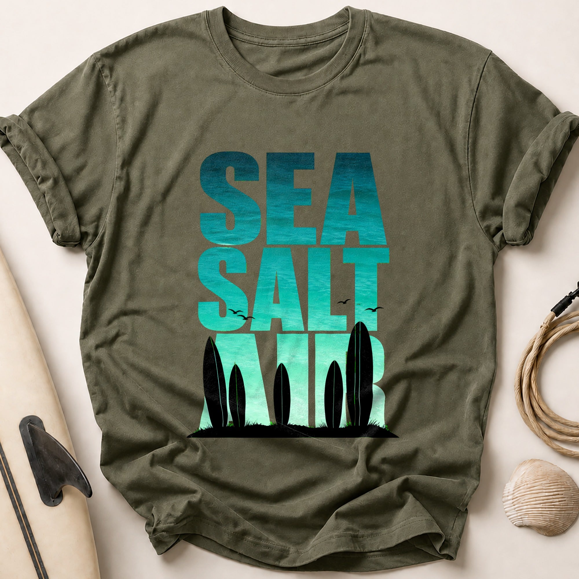 Sea Salt Cactus Desert Vintage Tee - Olive
