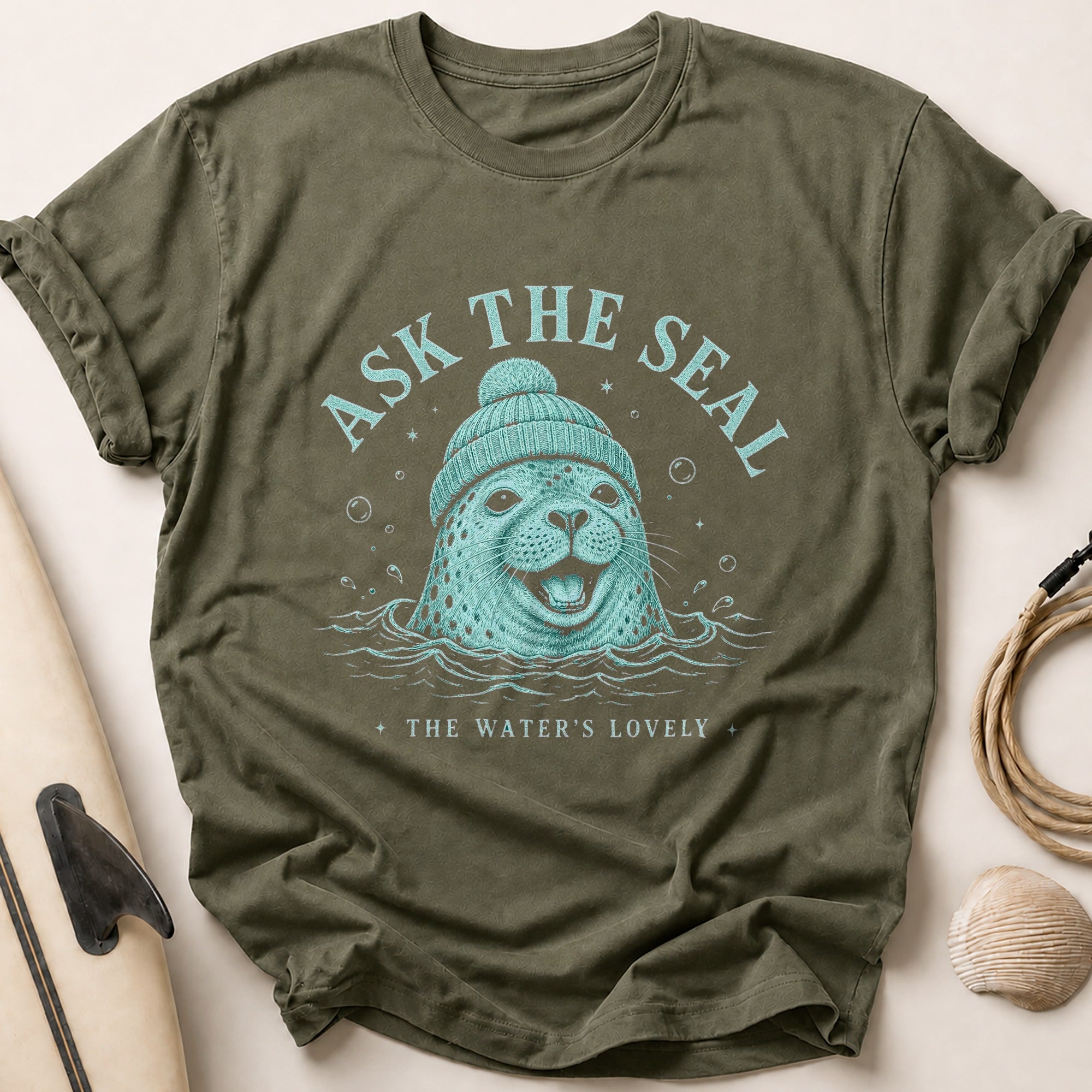 ASK THE SEAL Tee - Olive