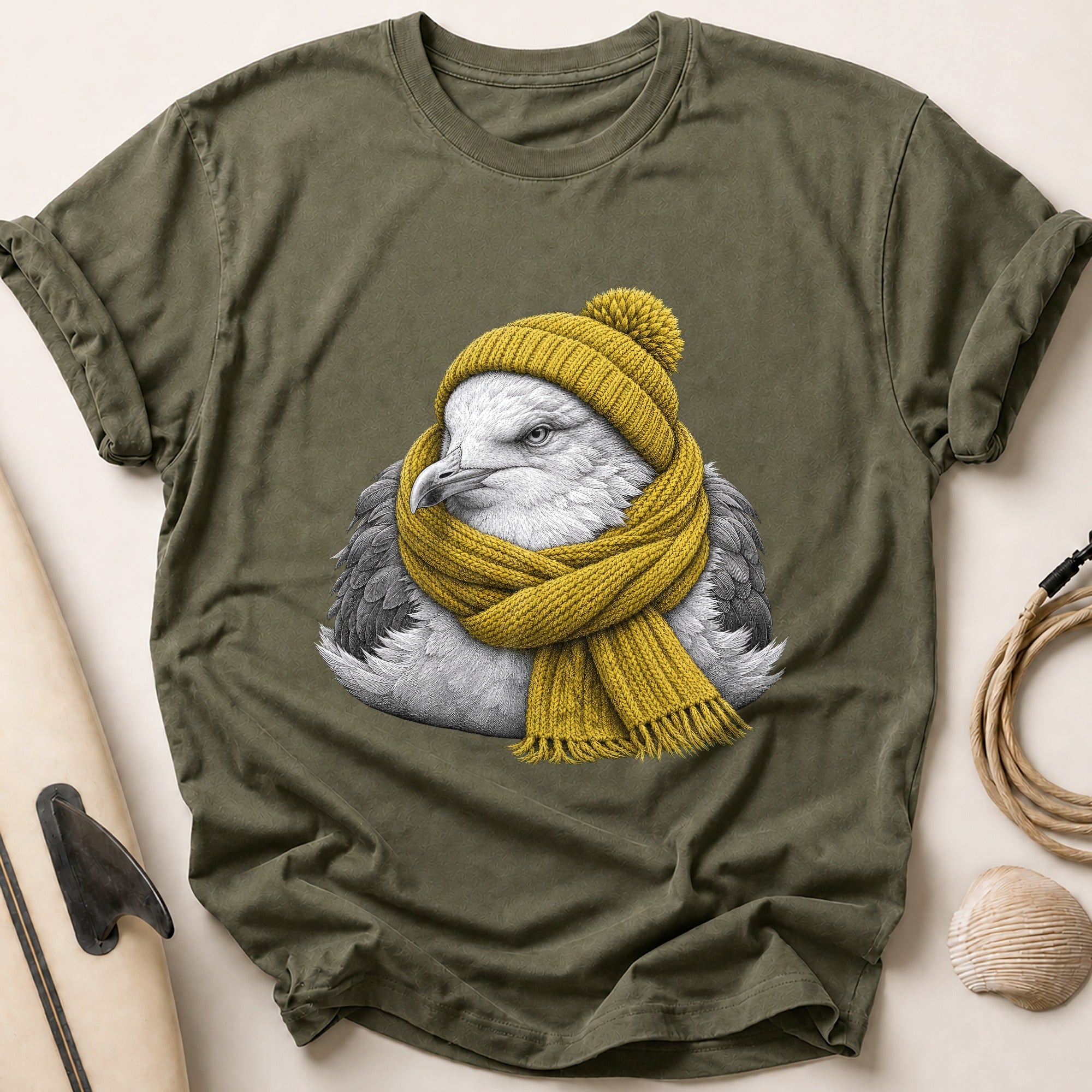 Wrapped Up Gull Tee - Olive