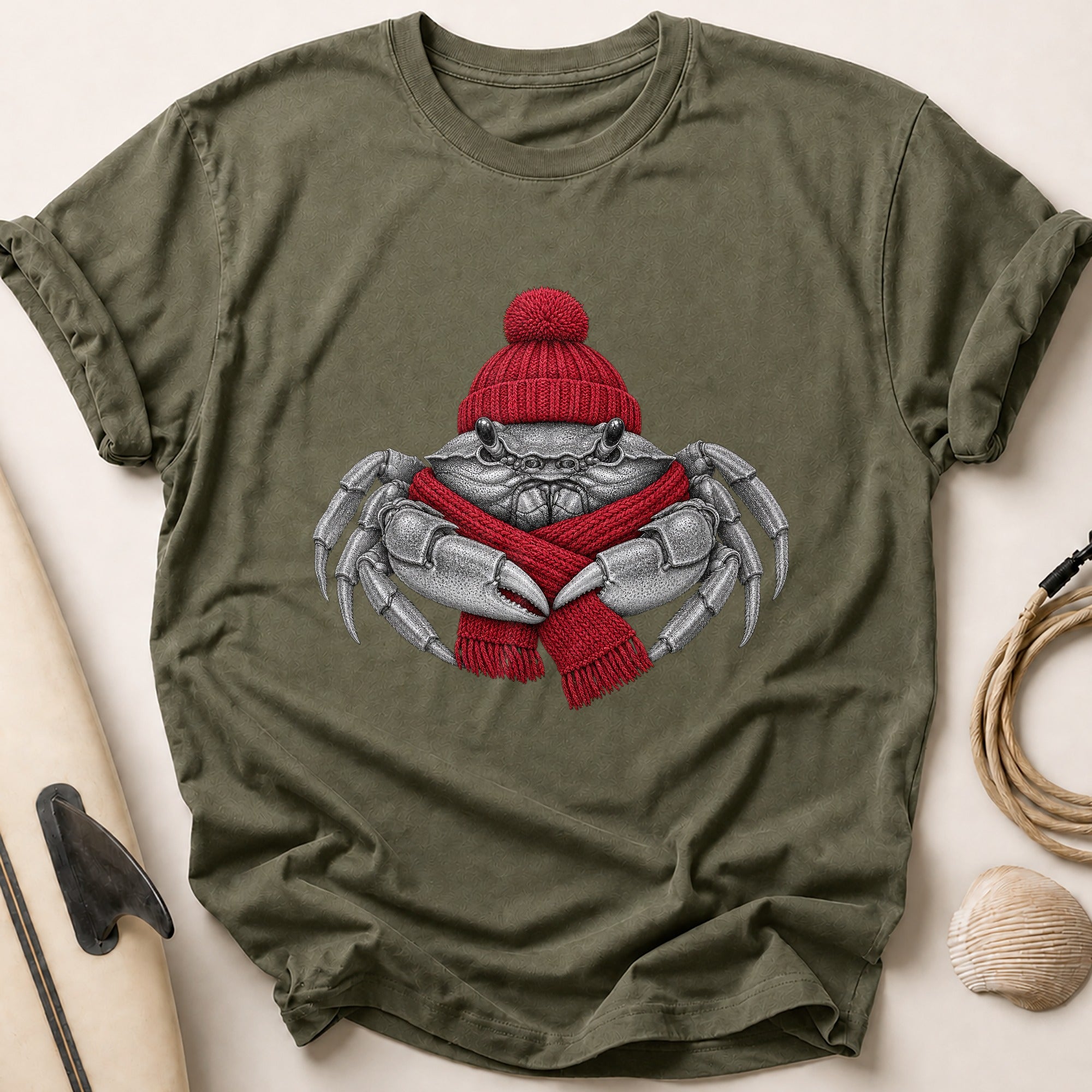 Cold Snap Crab Tee - Olive