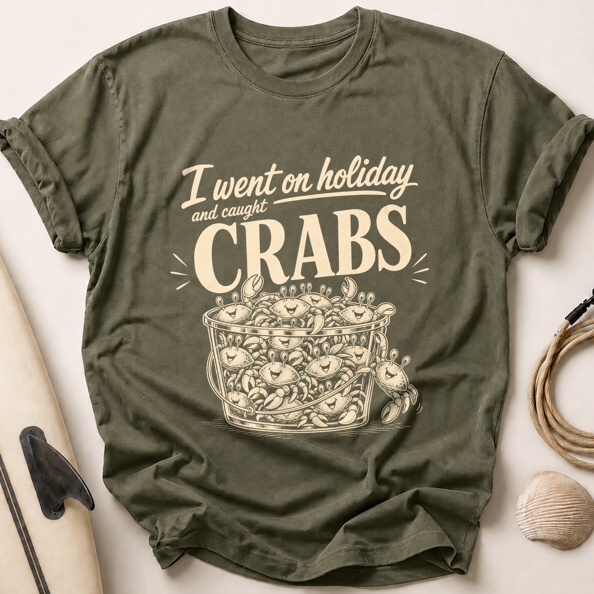 I went on holiday Tee - Olive