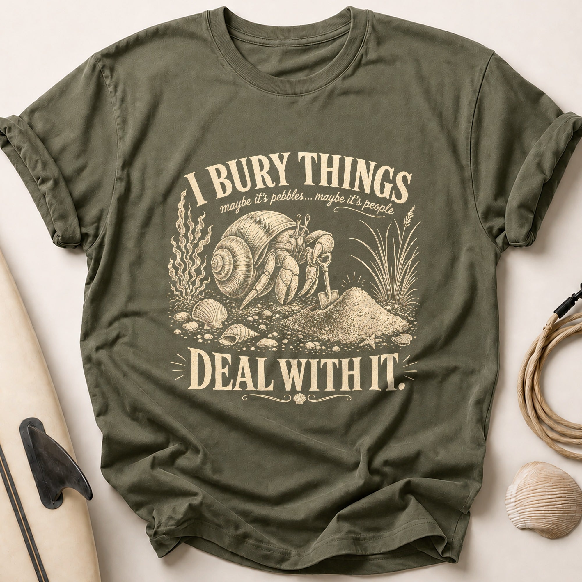 I BURY THINGS Tee - Olive