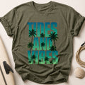 Tides and Vibes Tropical Beach Funny Tee - Olive