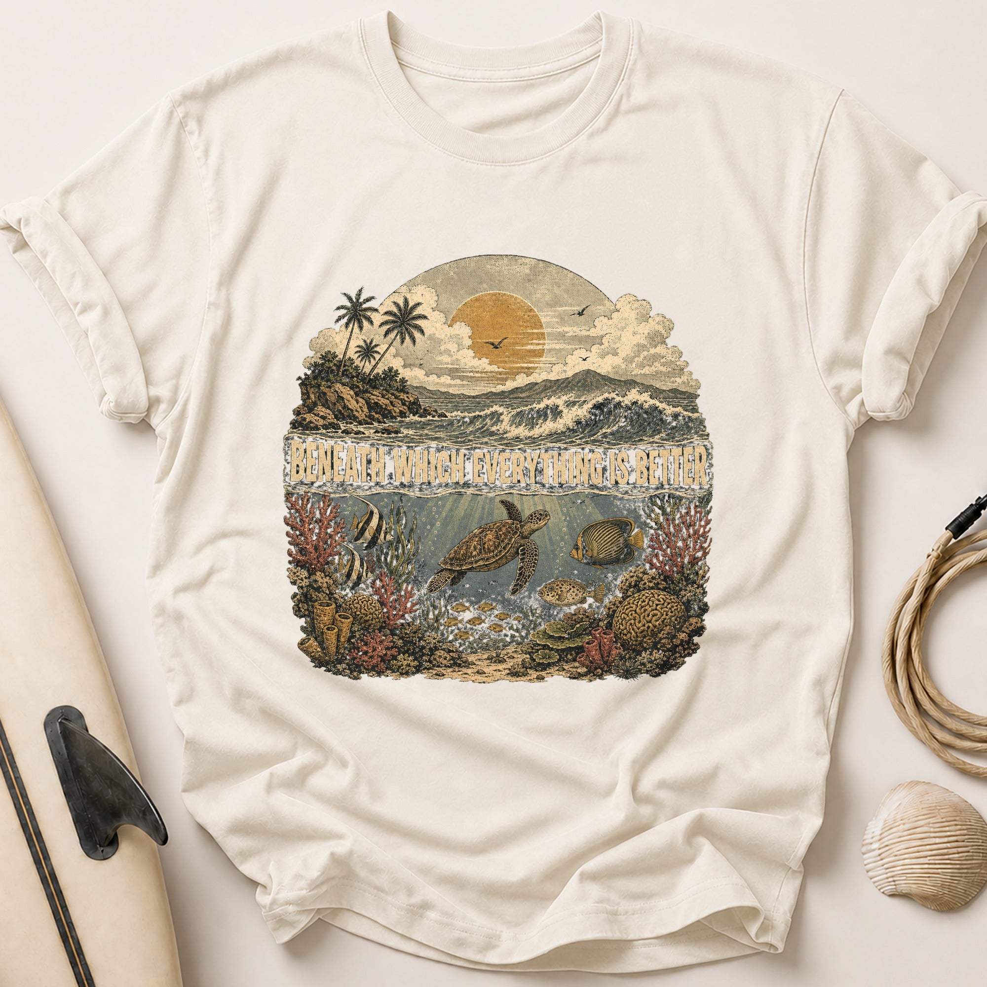 Beneath Which Everything Tee - Stone